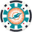 Miami Dolphins 100 Piece Poker Chip Set - Sports Gifts, Sports Memorabilia, Sports Collectibles, Fan Shop