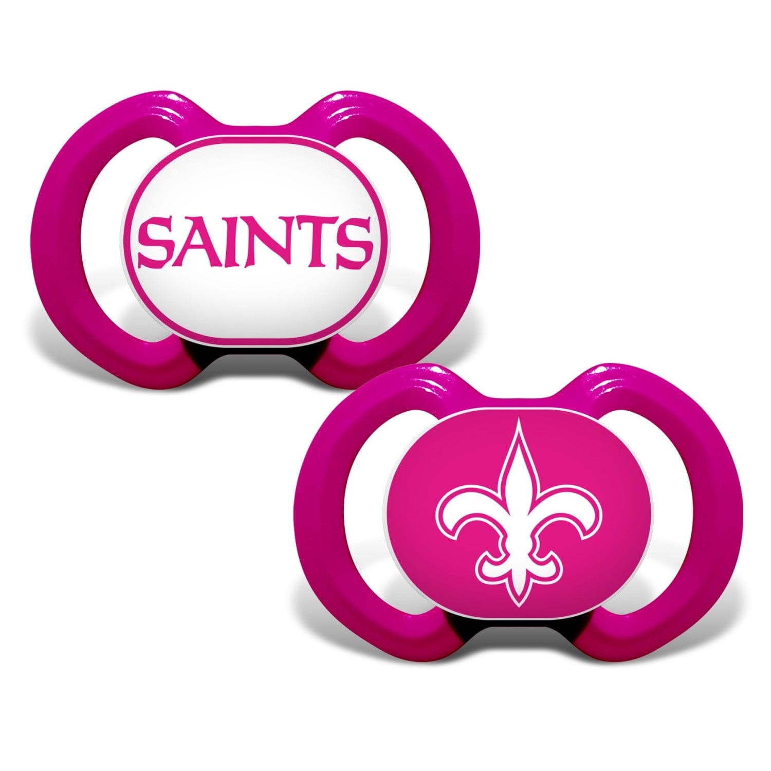 New Orleans Saints Pink Pacifier 2-Pack - Sports Gifts, Sports Memorabilia, Sports Collectibles, Fan Shop