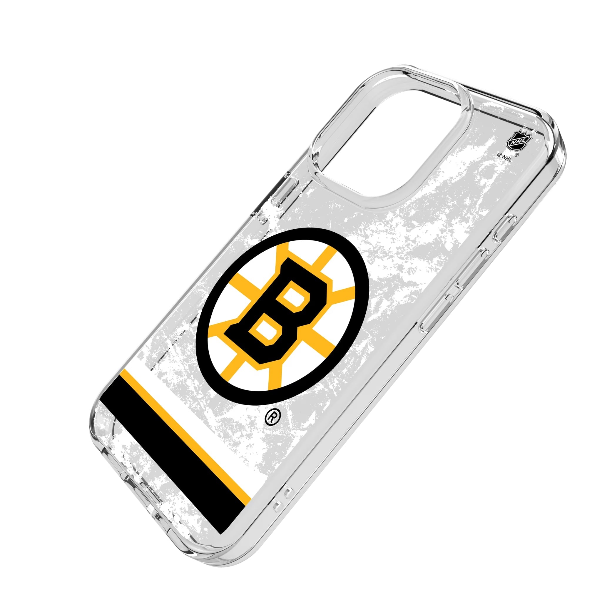 Boston Bruins Ice Stripe Clear Phone Case for Apple iPhone