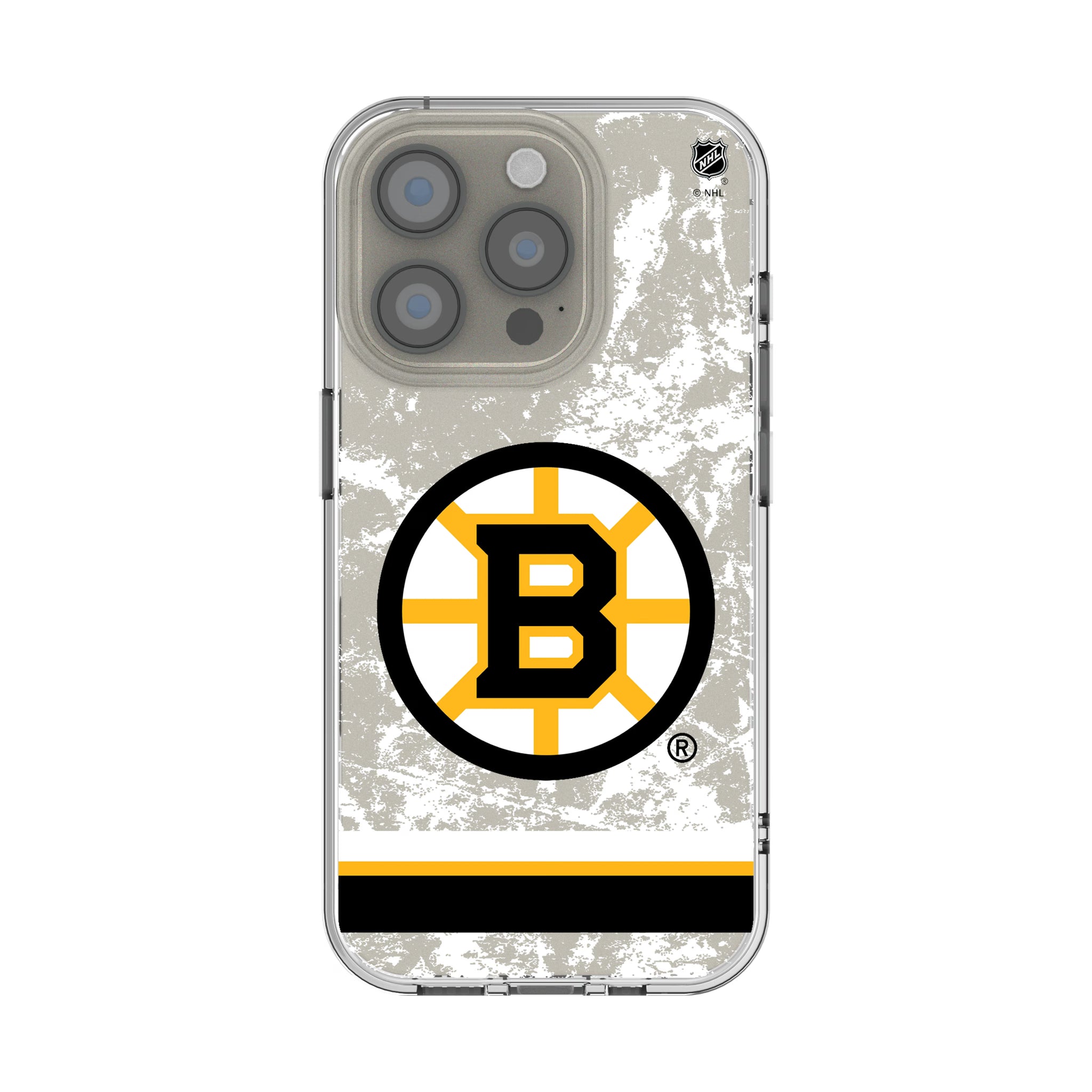 Boston Bruins Ice Stripe Clear Phone Case for Apple iPhone