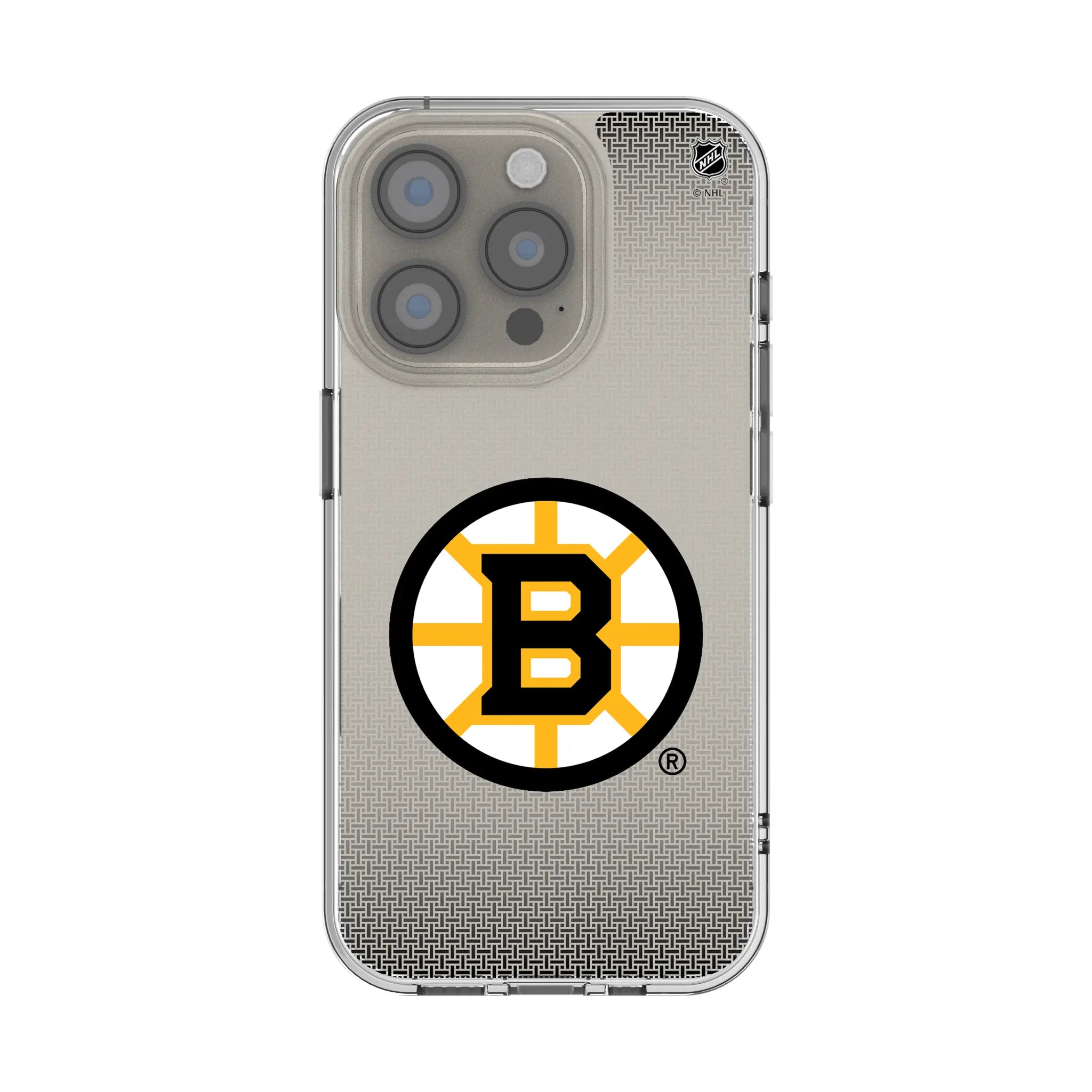 Boston Bruins Linen Clear Phone Case for Apple iPhone
