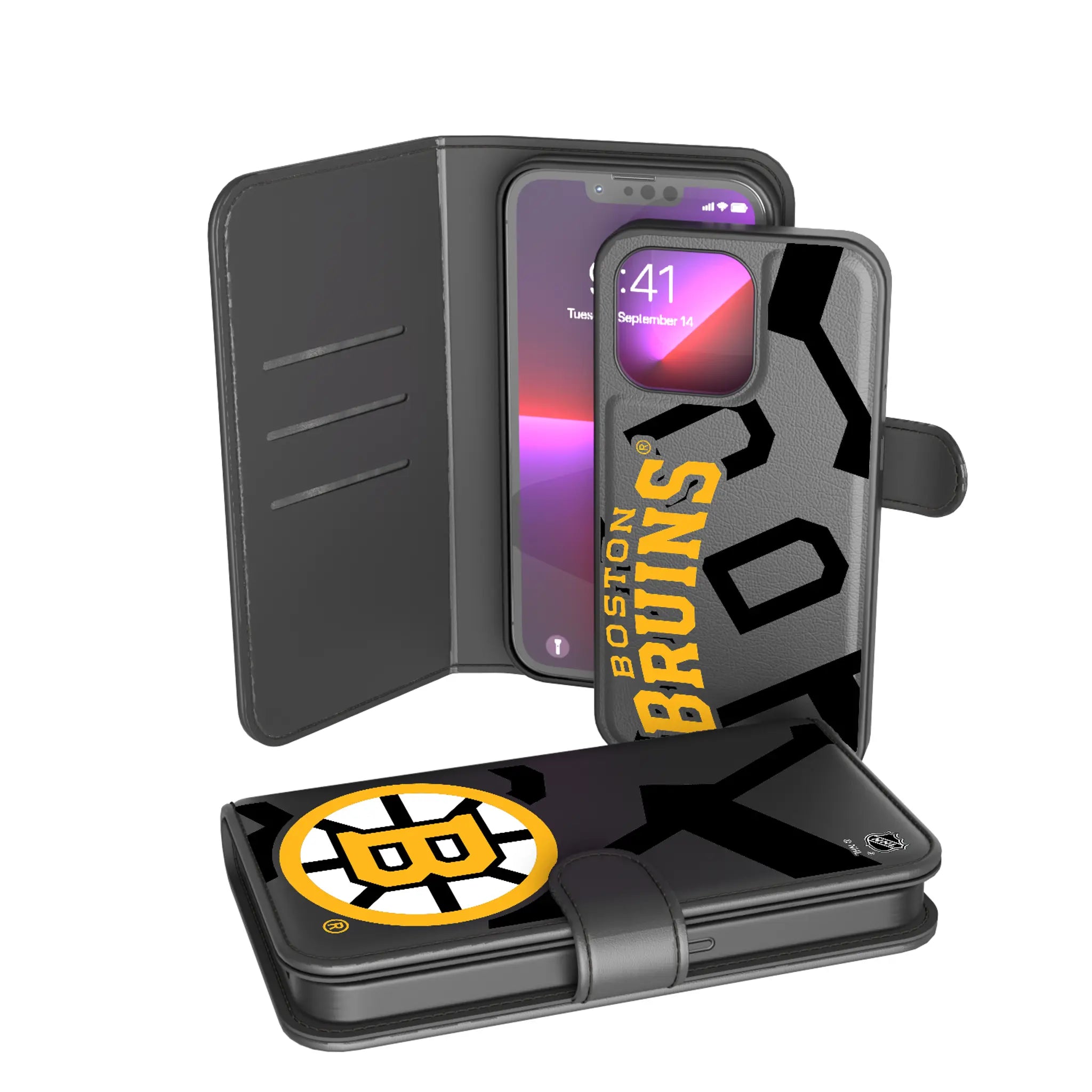 Boston Bruins Monocolor Tilt Wallet Phone Case