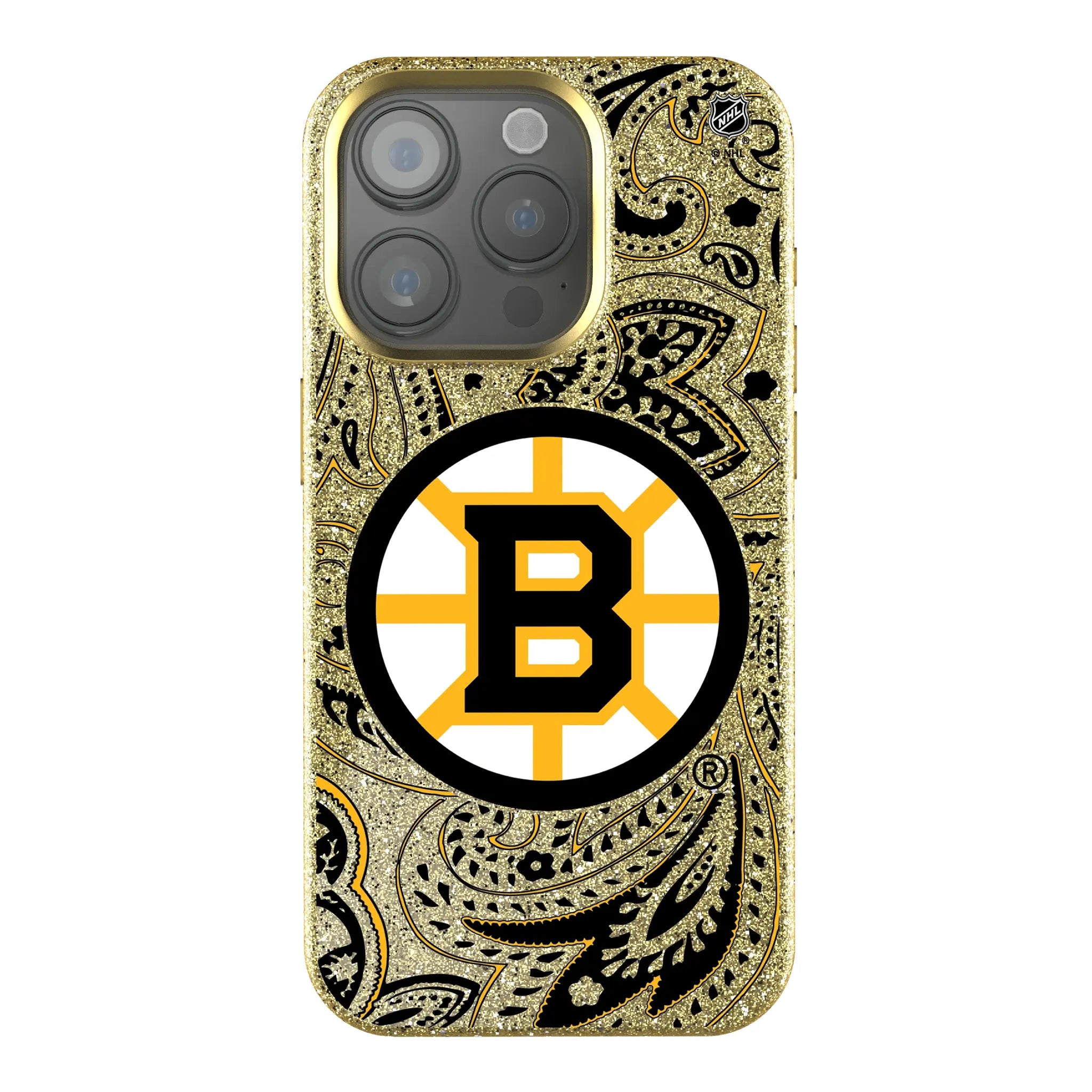 Boston Bruins Paisley Bling Phone Case