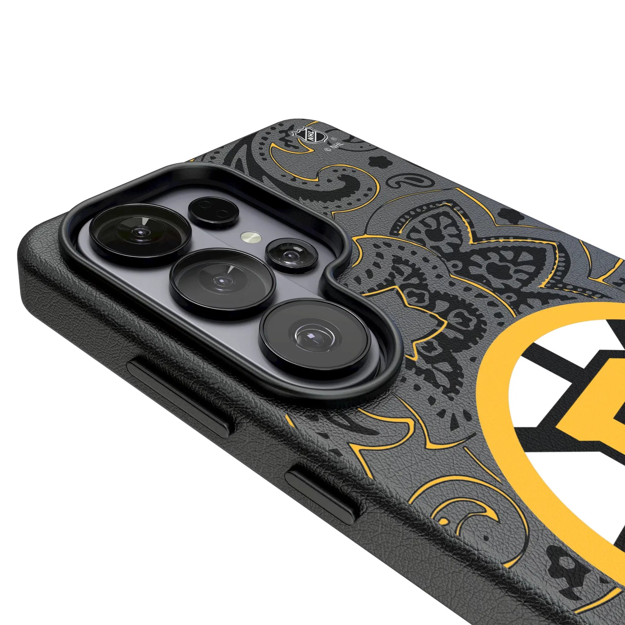 Boston Bruins Paisley MagSafe Compatible Phone Case for Samsung Galaxy