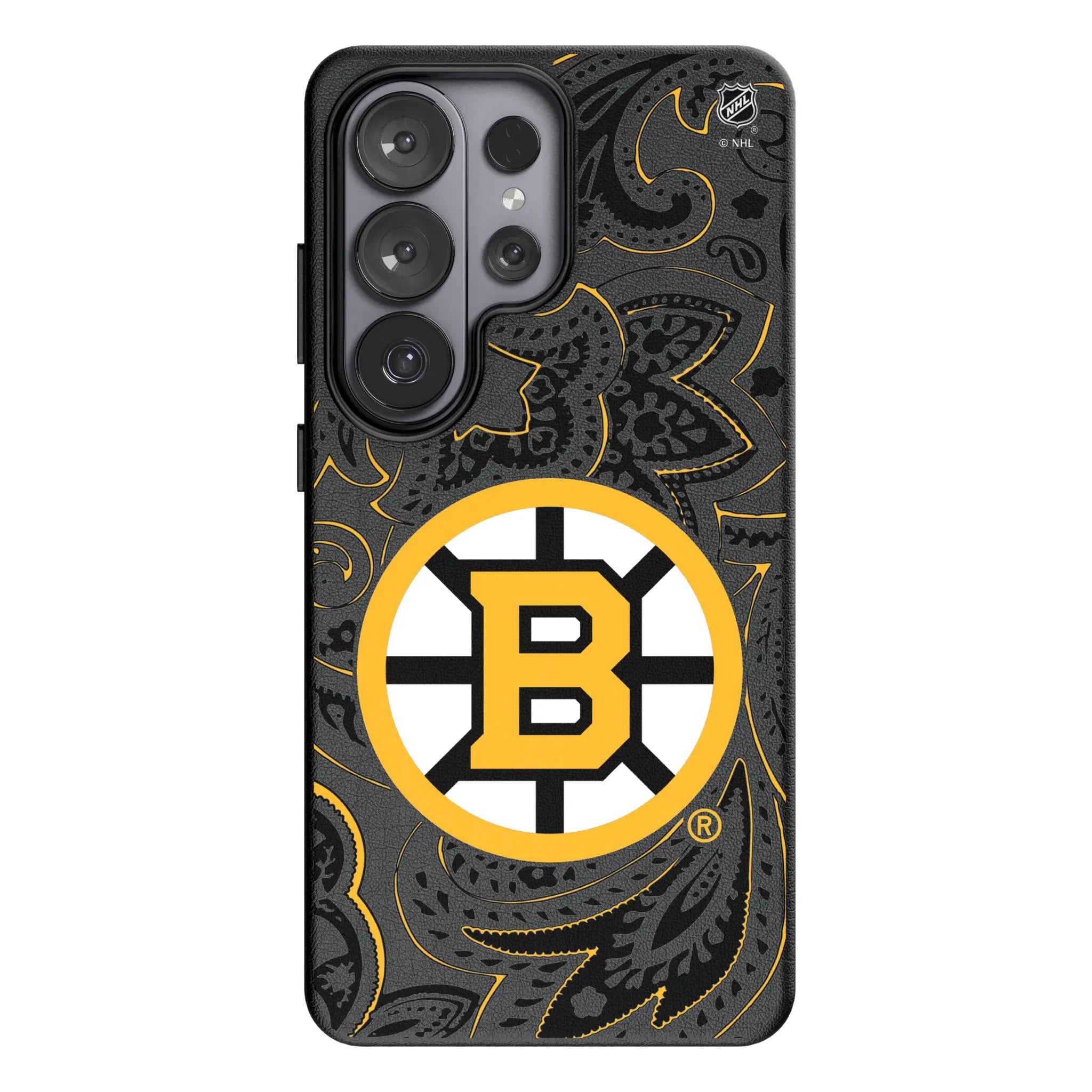 Boston Bruins Paisley MagSafe Compatible Phone Case for Samsung Galaxy