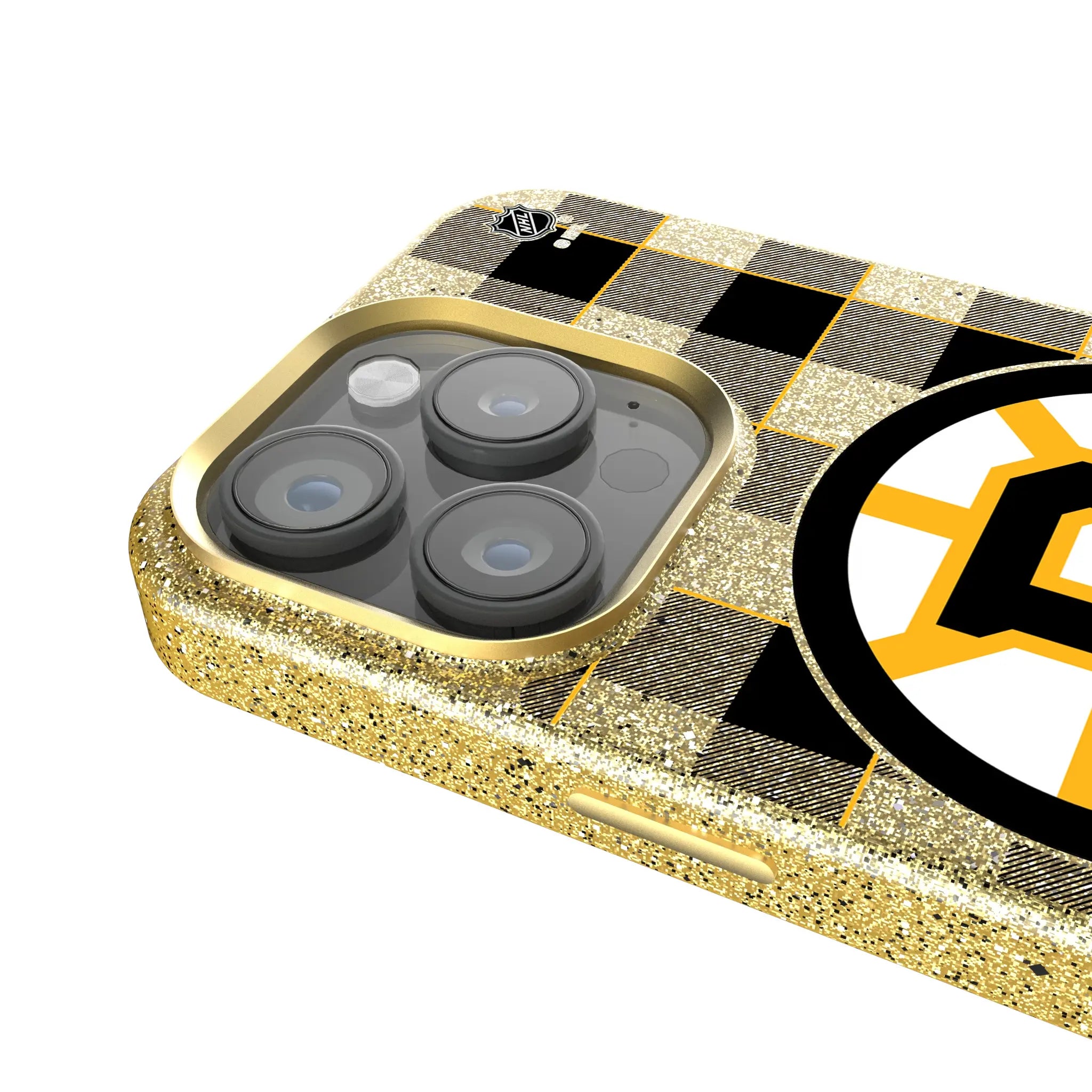 Boston Bruins Plaid Bling Phone Case
