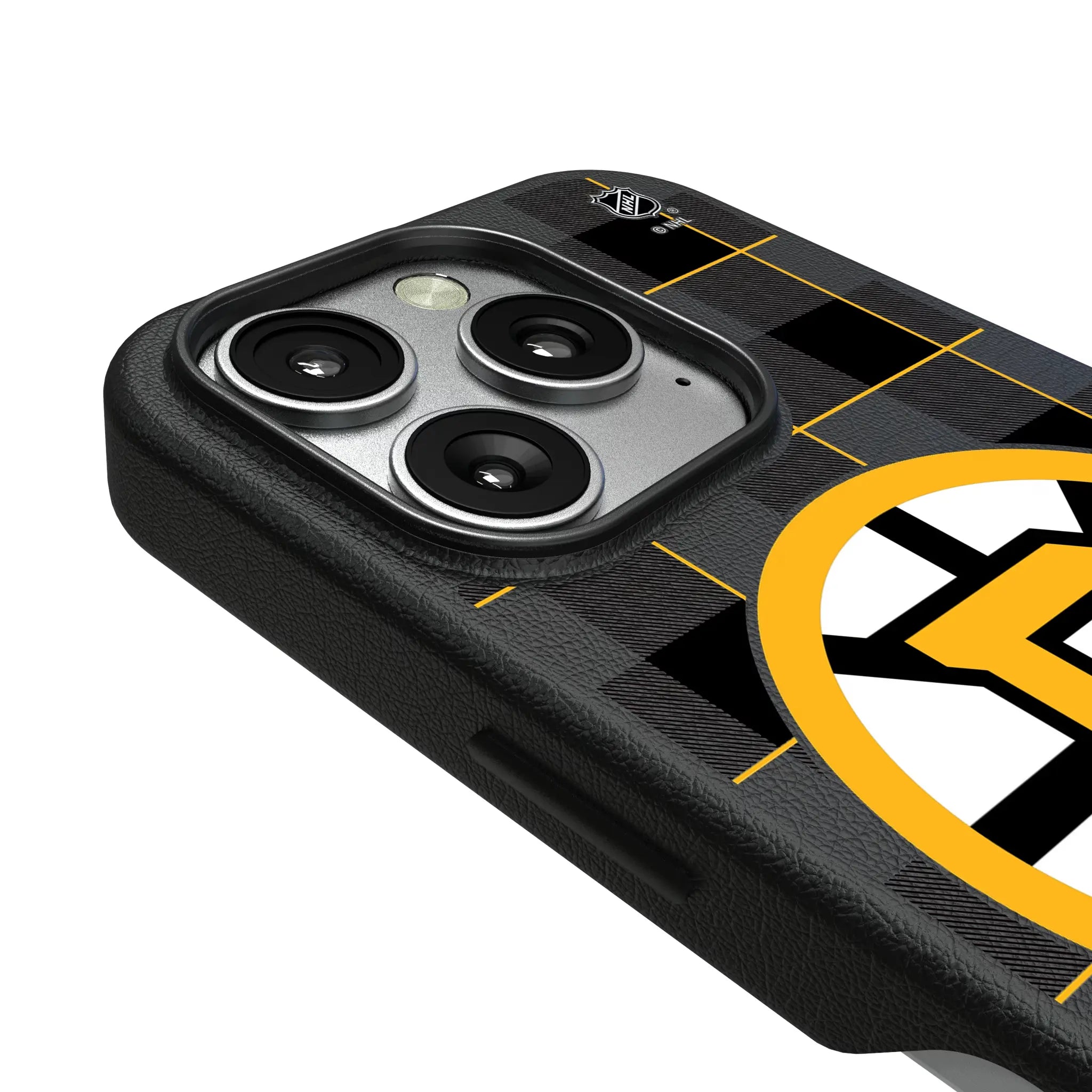 Boston Bruins Plaid MagSafe Compatible Phone Case for Apple iPhone