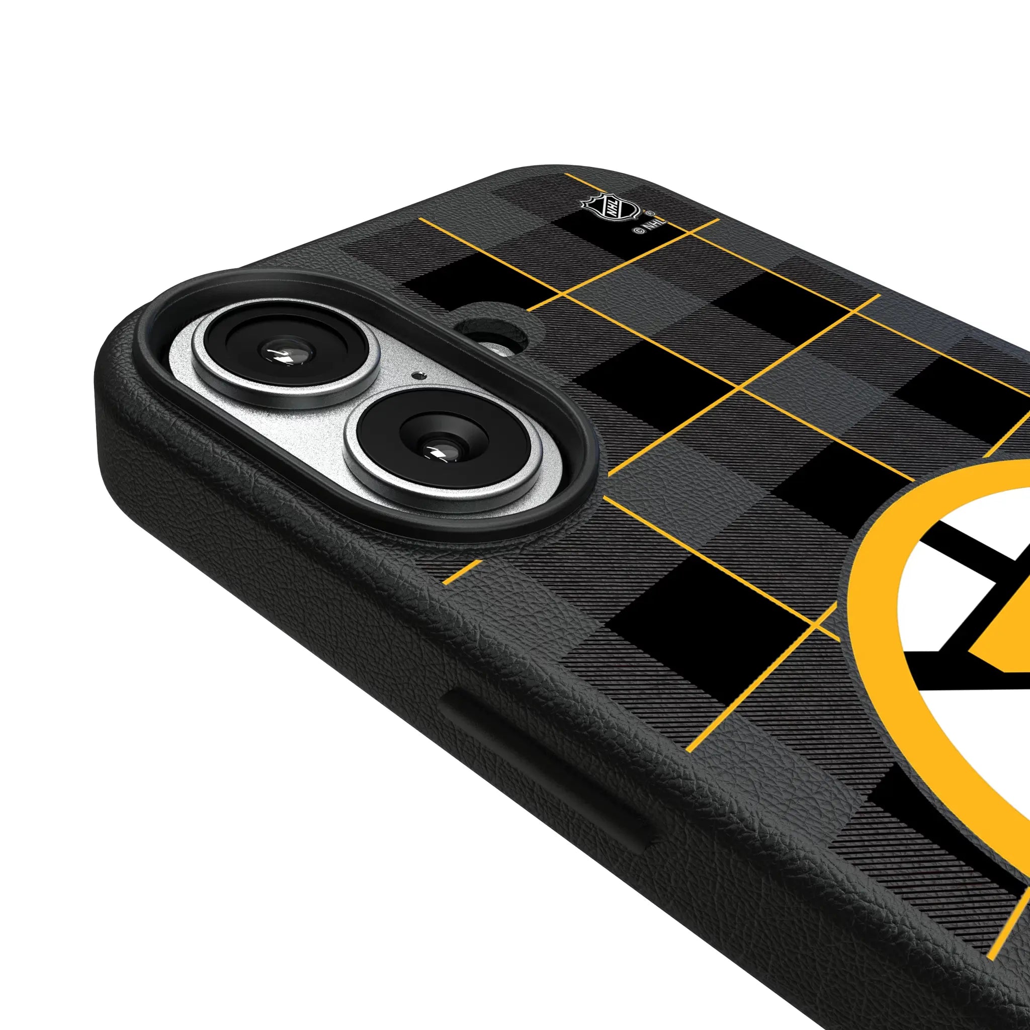 Boston Bruins Plaid MagSafe Compatible Phone Case for Apple iPhone