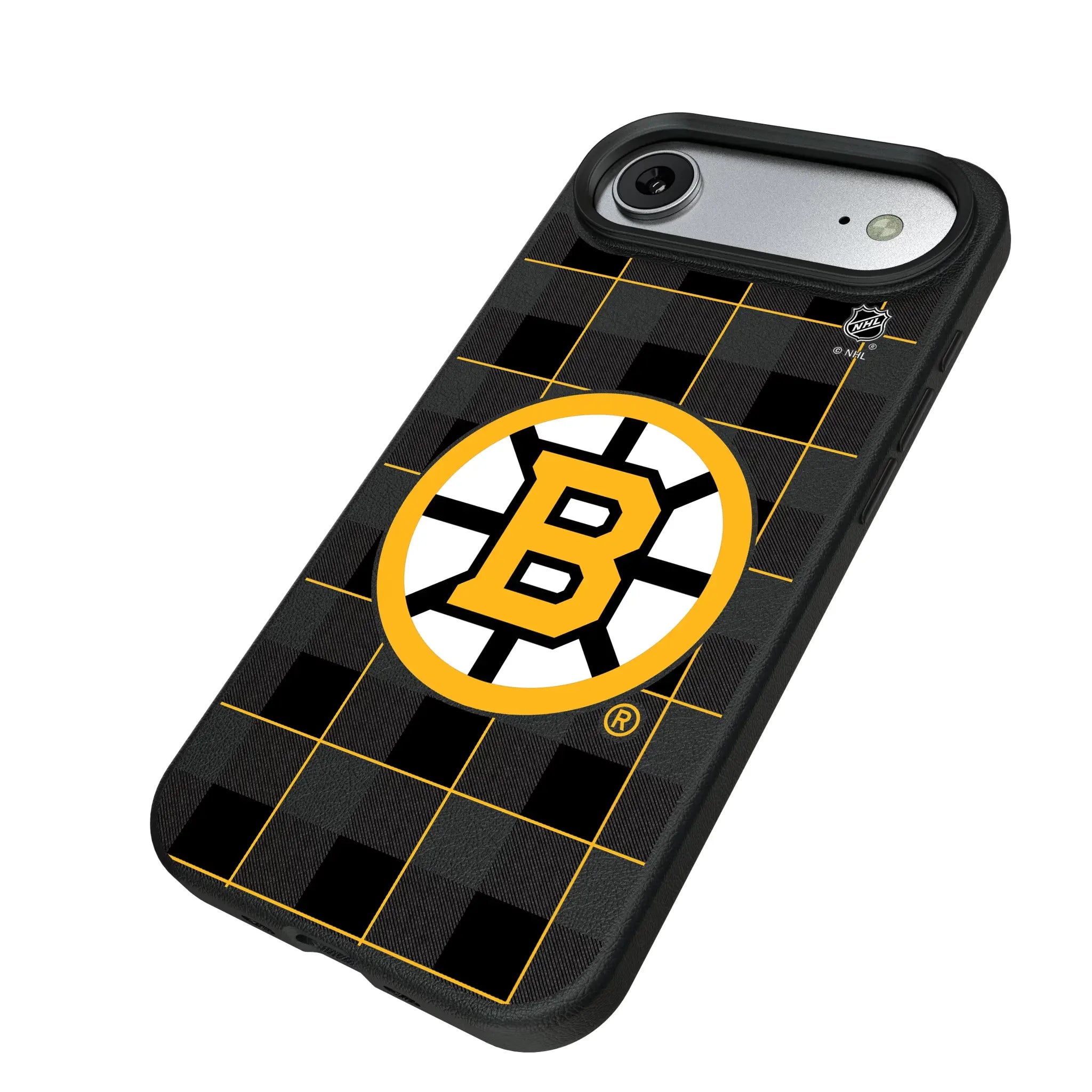Boston Bruins Plaid MagSafe Compatible Phone Case for Apple iPhone