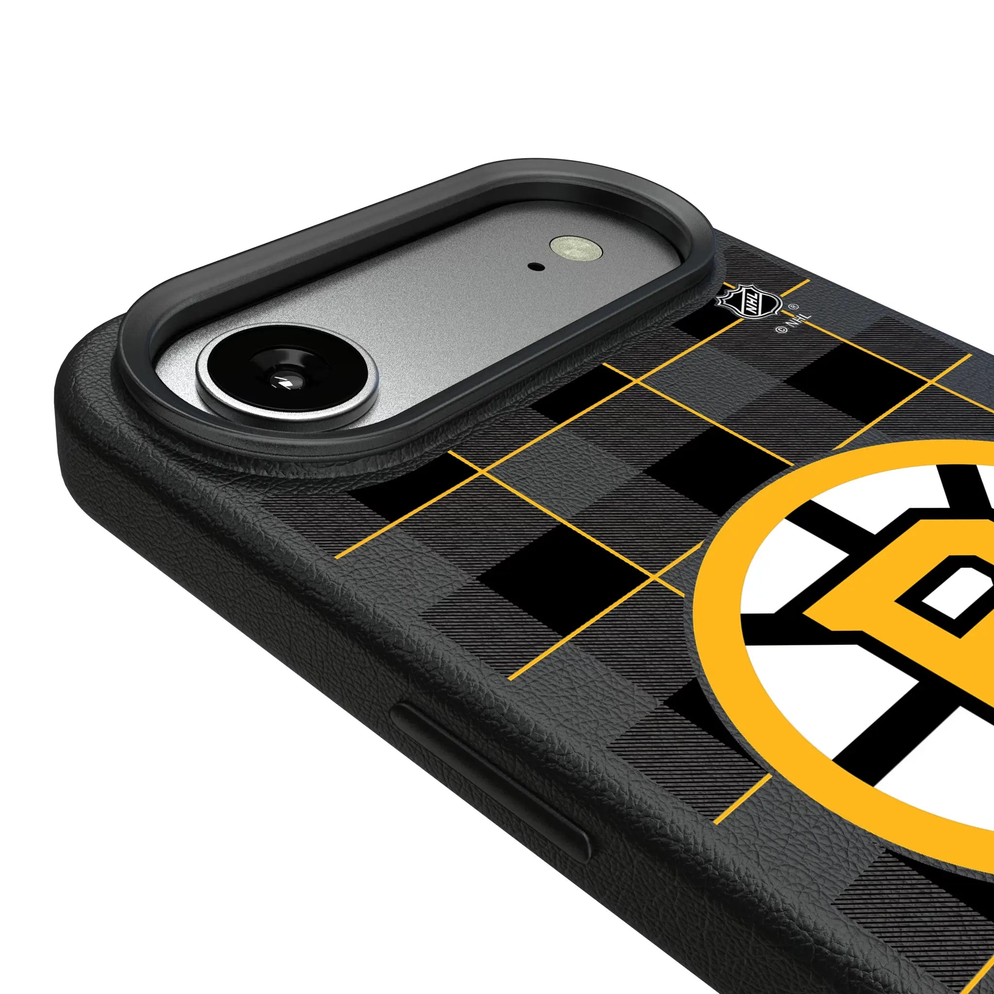 Boston Bruins Plaid MagSafe Compatible Phone Case for Apple iPhone