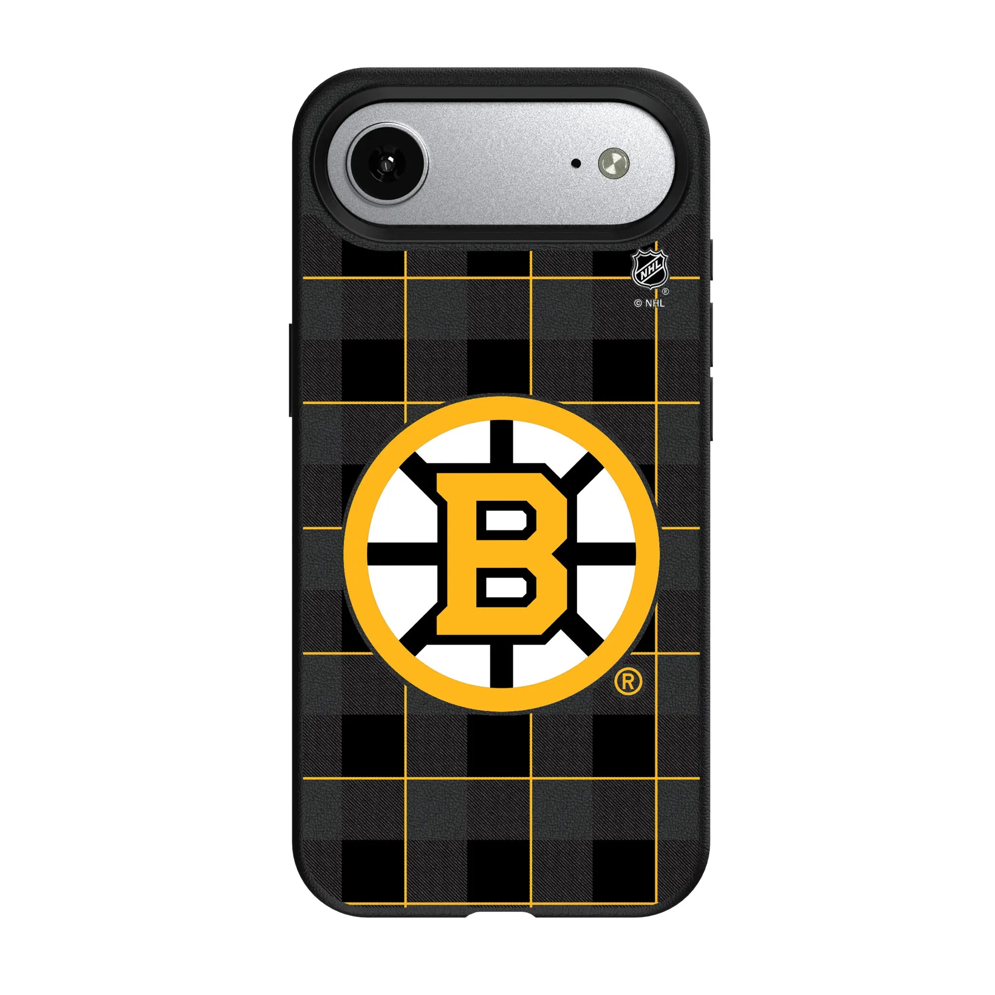 Boston Bruins Plaid MagSafe Compatible Phone Case for Apple iPhone