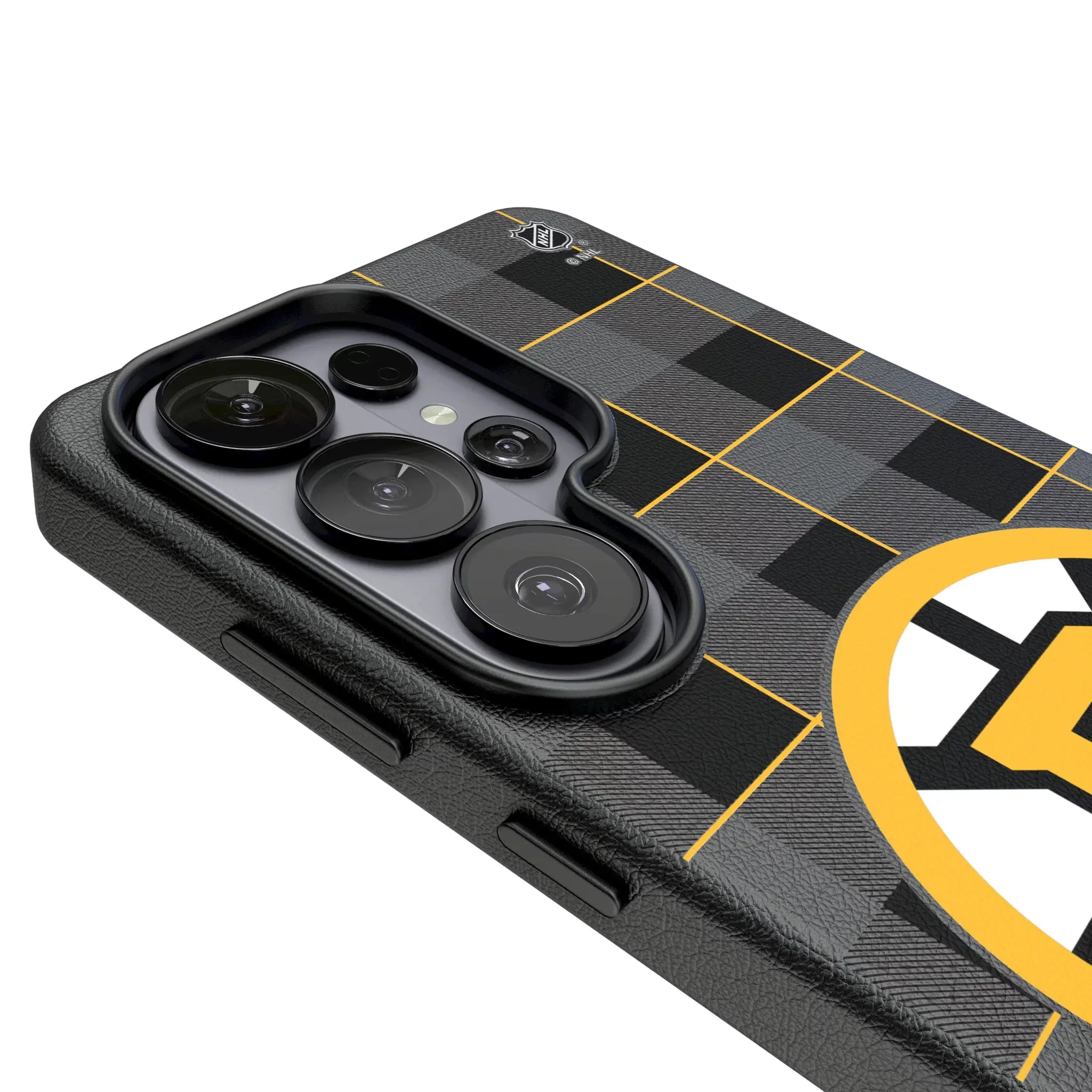 Boston Bruins Plaid MagSafe Compatible Phone Case for Samsung Galaxy