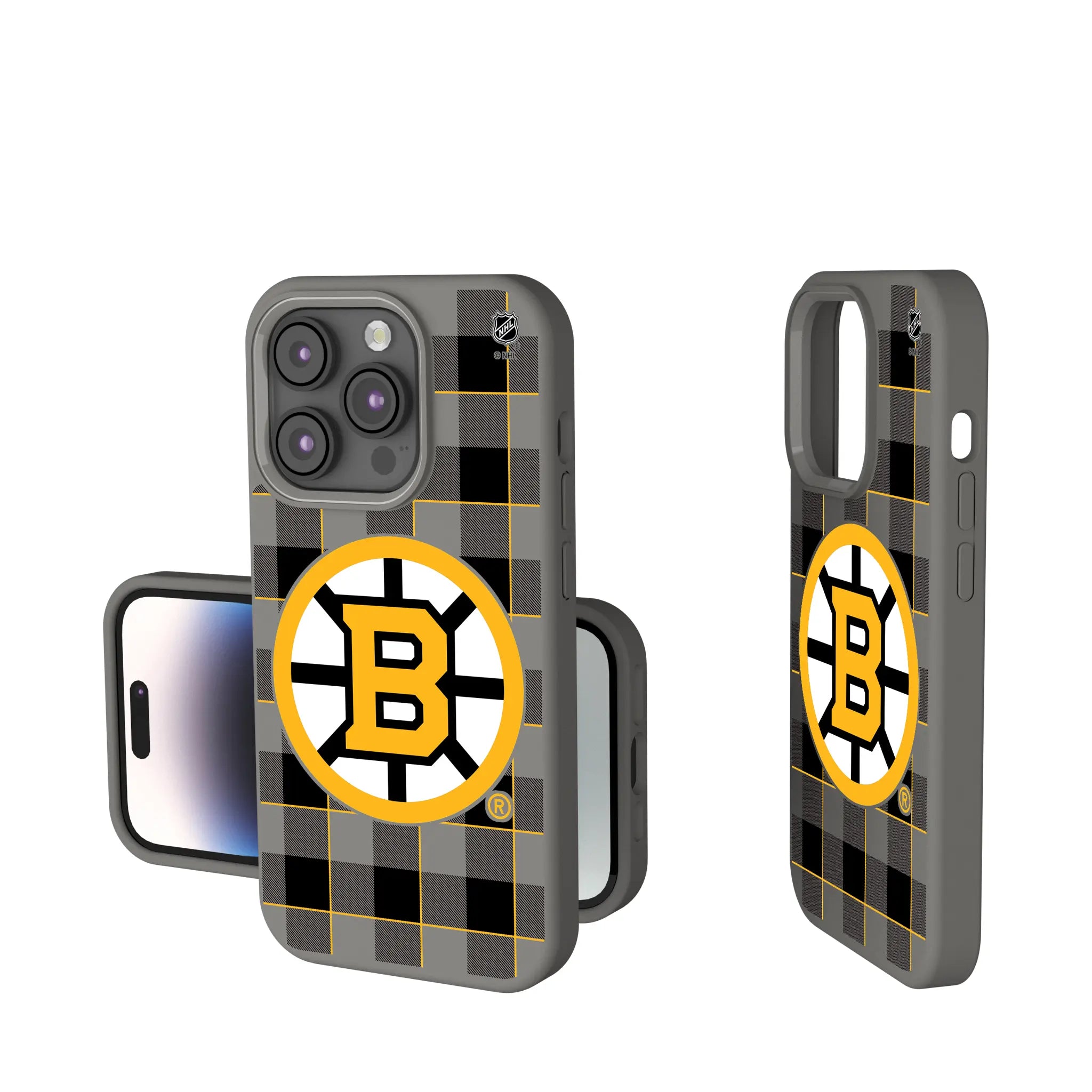 Boston Bruins Plaid Soft Touch Phone Case