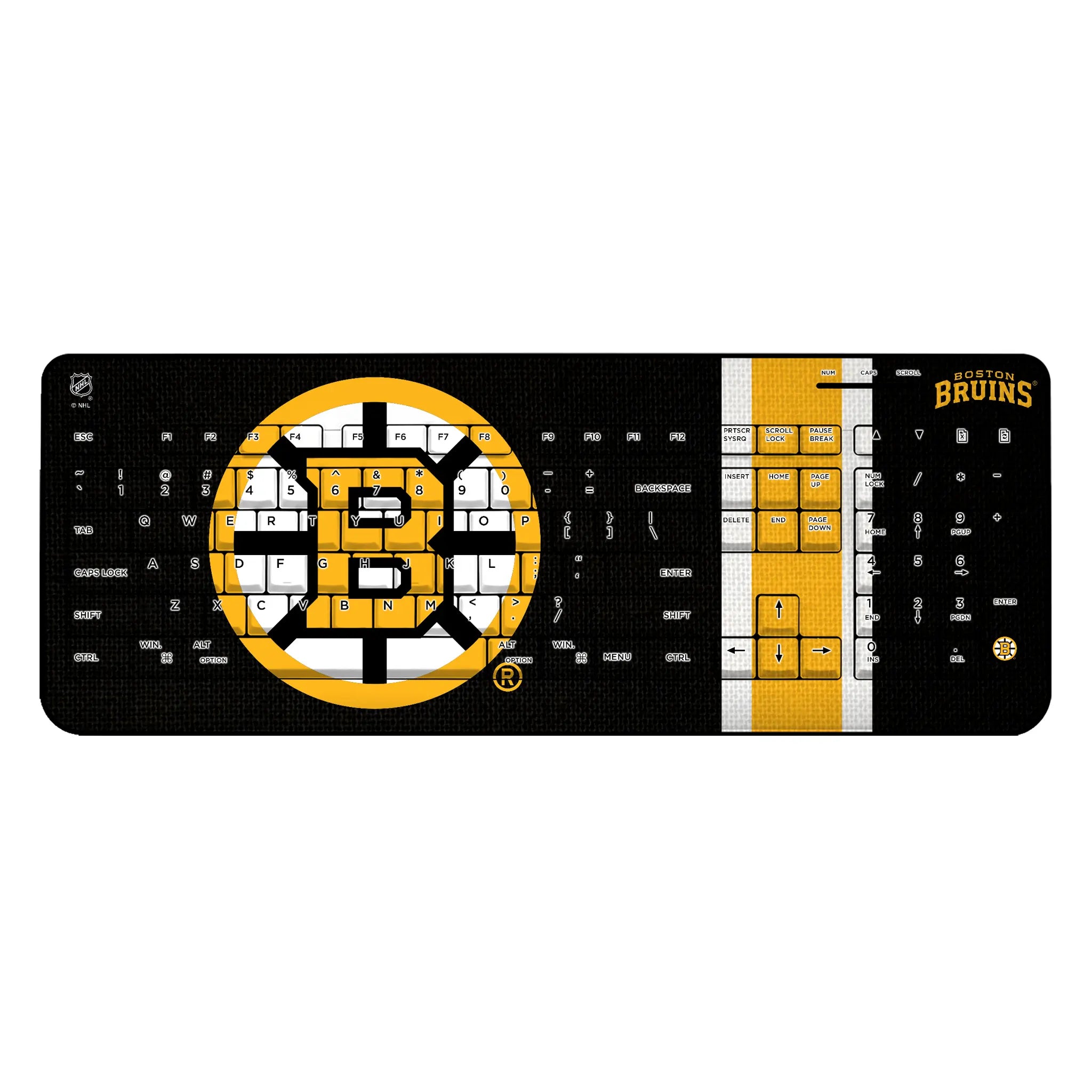 Boston Bruins Stripe Wireless USB Keyboard