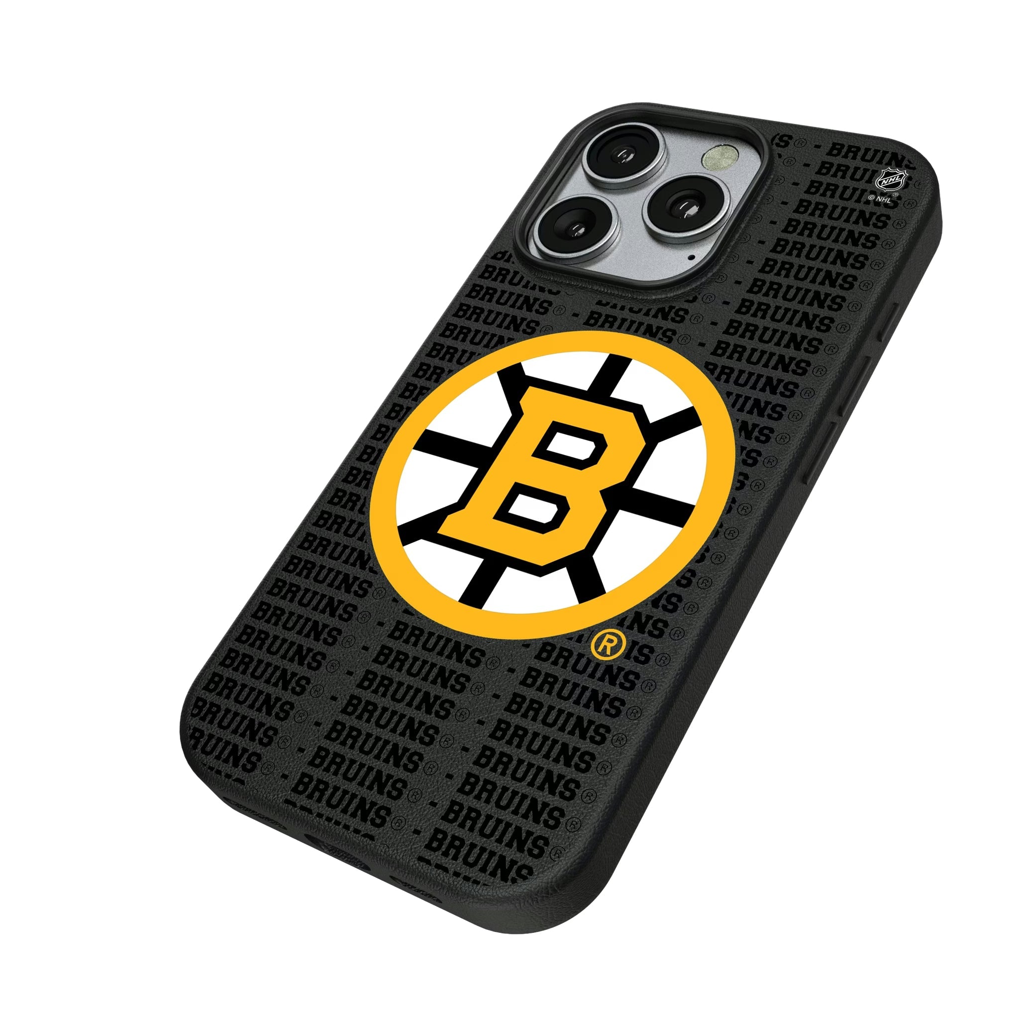 Boston Bruins Text Backdrop MagSafe Compatible Phone Case for Apple iPhone - Sports Gifts, Sports Memorabilia, Sports Collectibles, Fan Shop