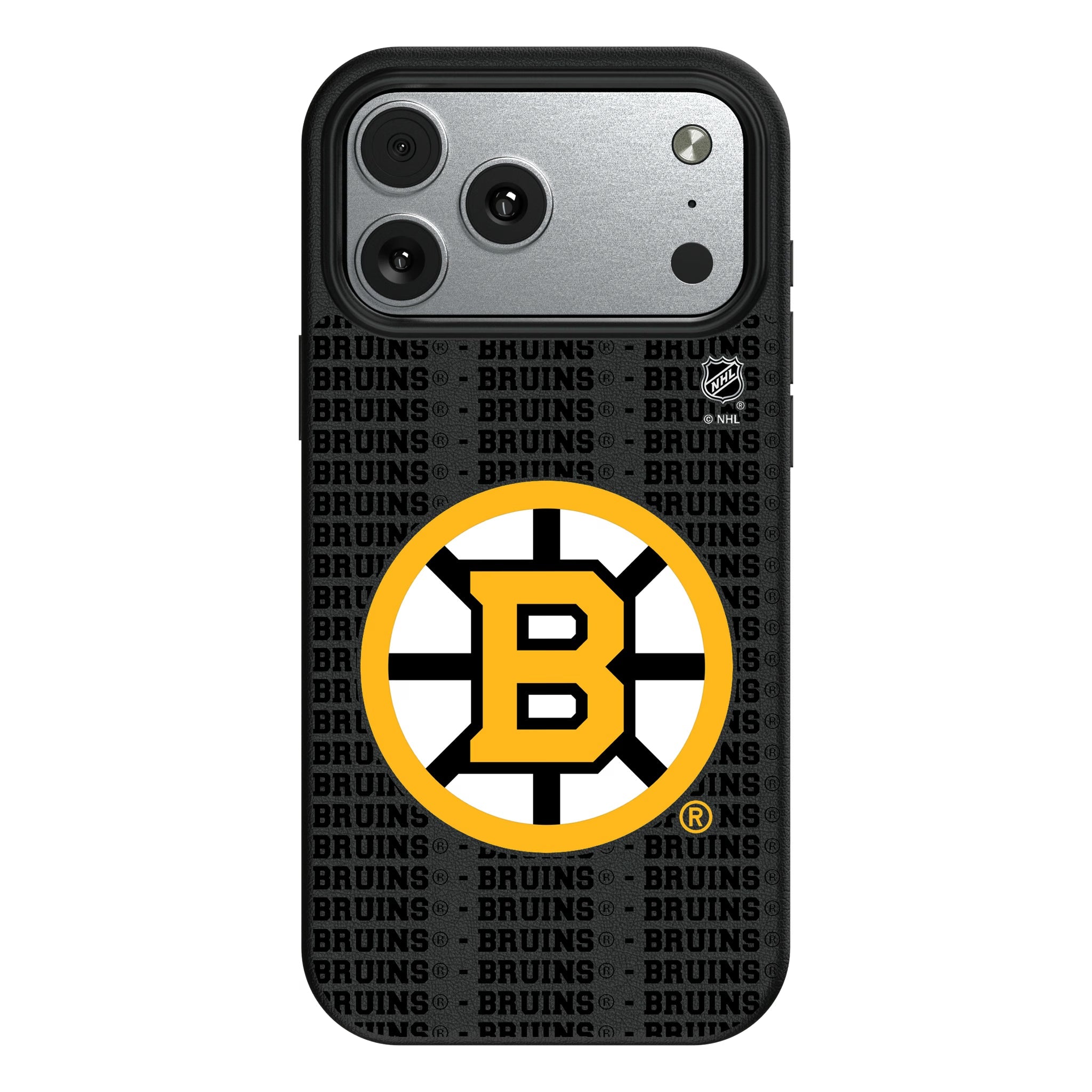 Boston Bruins Text Backdrop MagSafe Compatible Phone Case for Apple iPhone - Sports Gifts, Sports Memorabilia, Sports Collectibles, Fan Shop