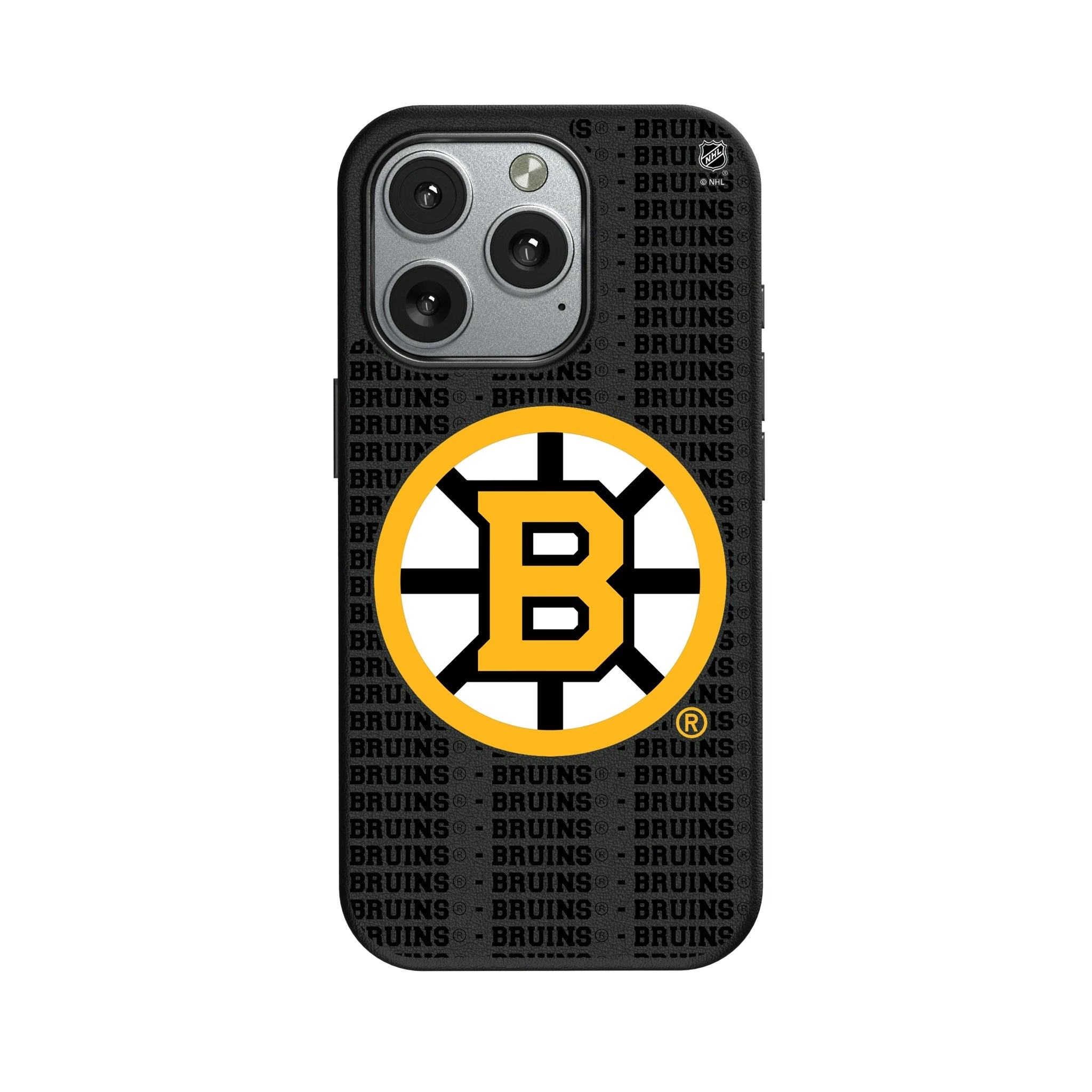 Boston Bruins Text Backdrop MagSafe Compatible Phone Case for Apple iPhone - Sports Gifts, Sports Memorabilia, Sports Collectibles, Fan Shop