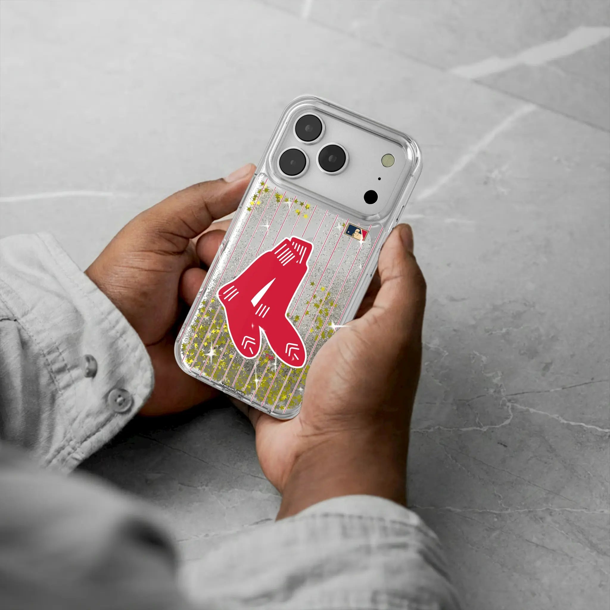 Boston Red Sox 1924-1960 - Cooperstown Collection Pinstripe Glitter Phone Case