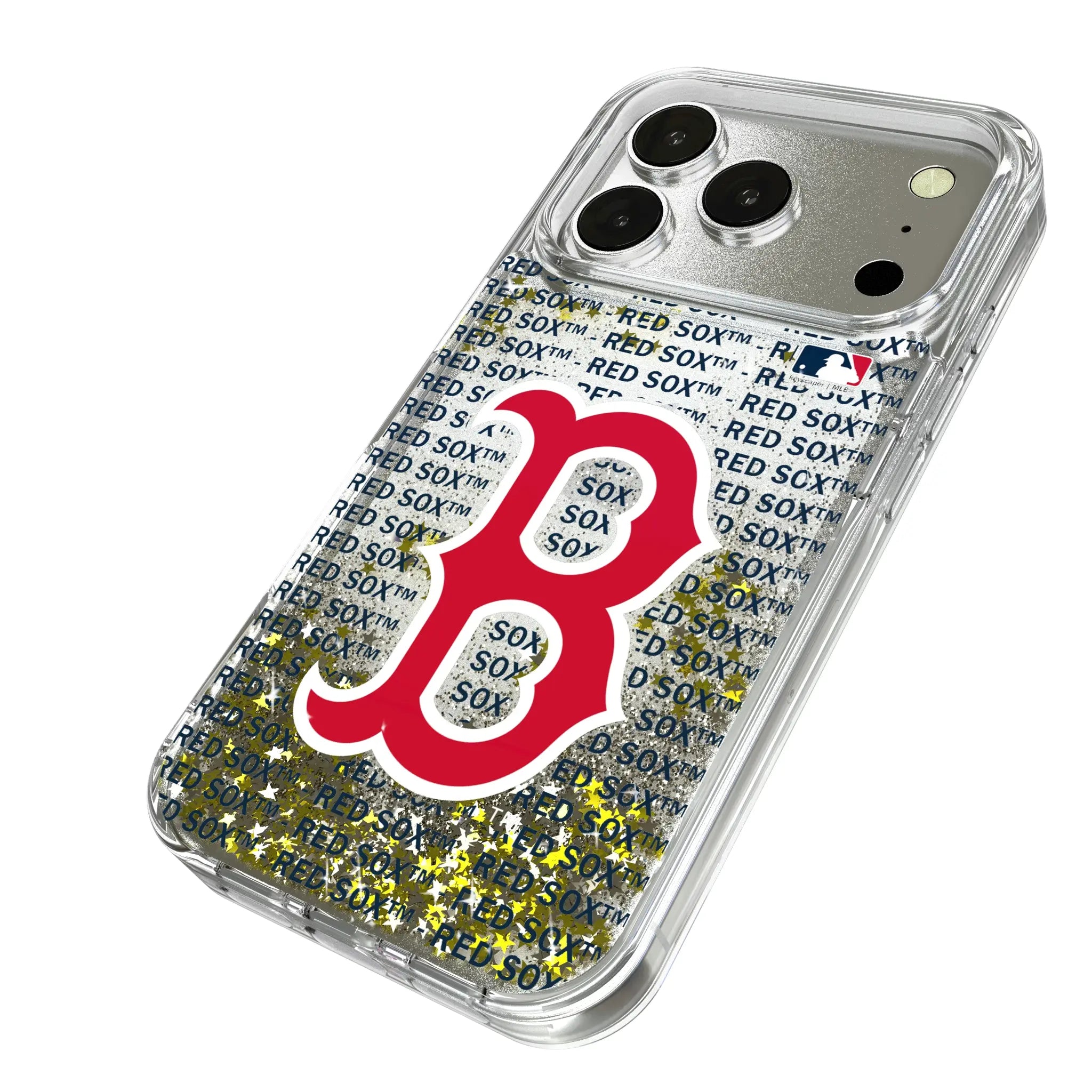 Boston Red Sox Text Backdrop Glitter Phone Case