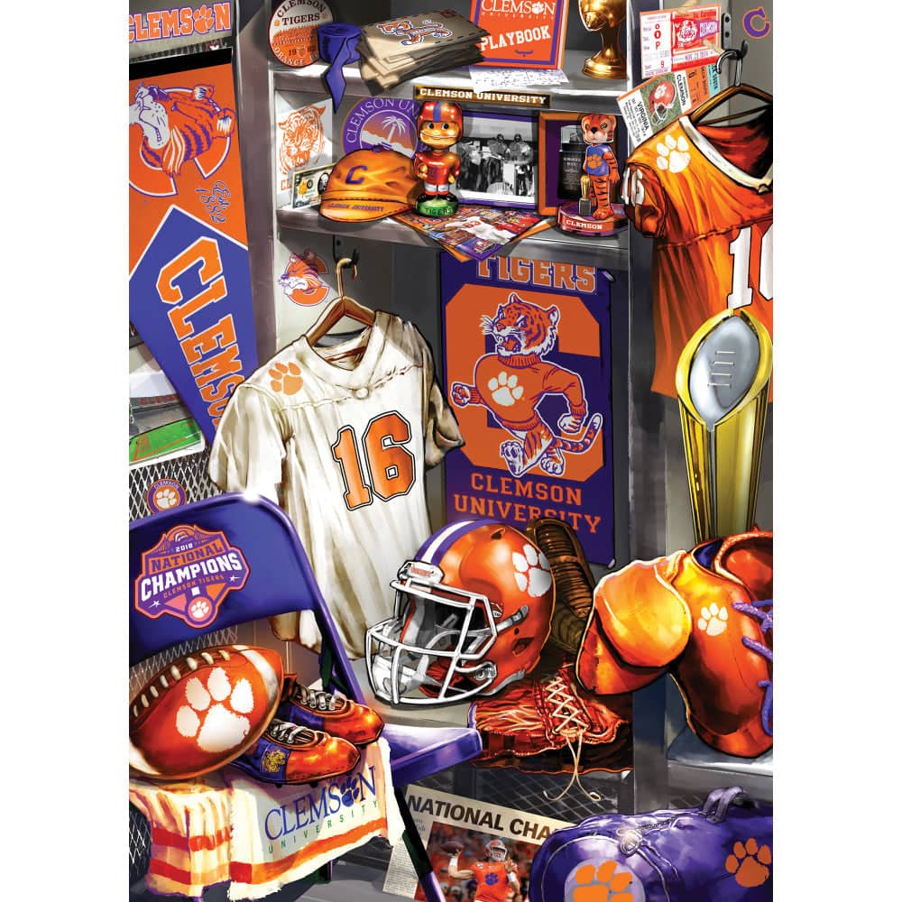 Clemson Tigers 500 Piece Locker Room Jigsaw Puzzle - Sports Gifts, Sports Memorabilia, Sports Collectibles, Fan Shop
