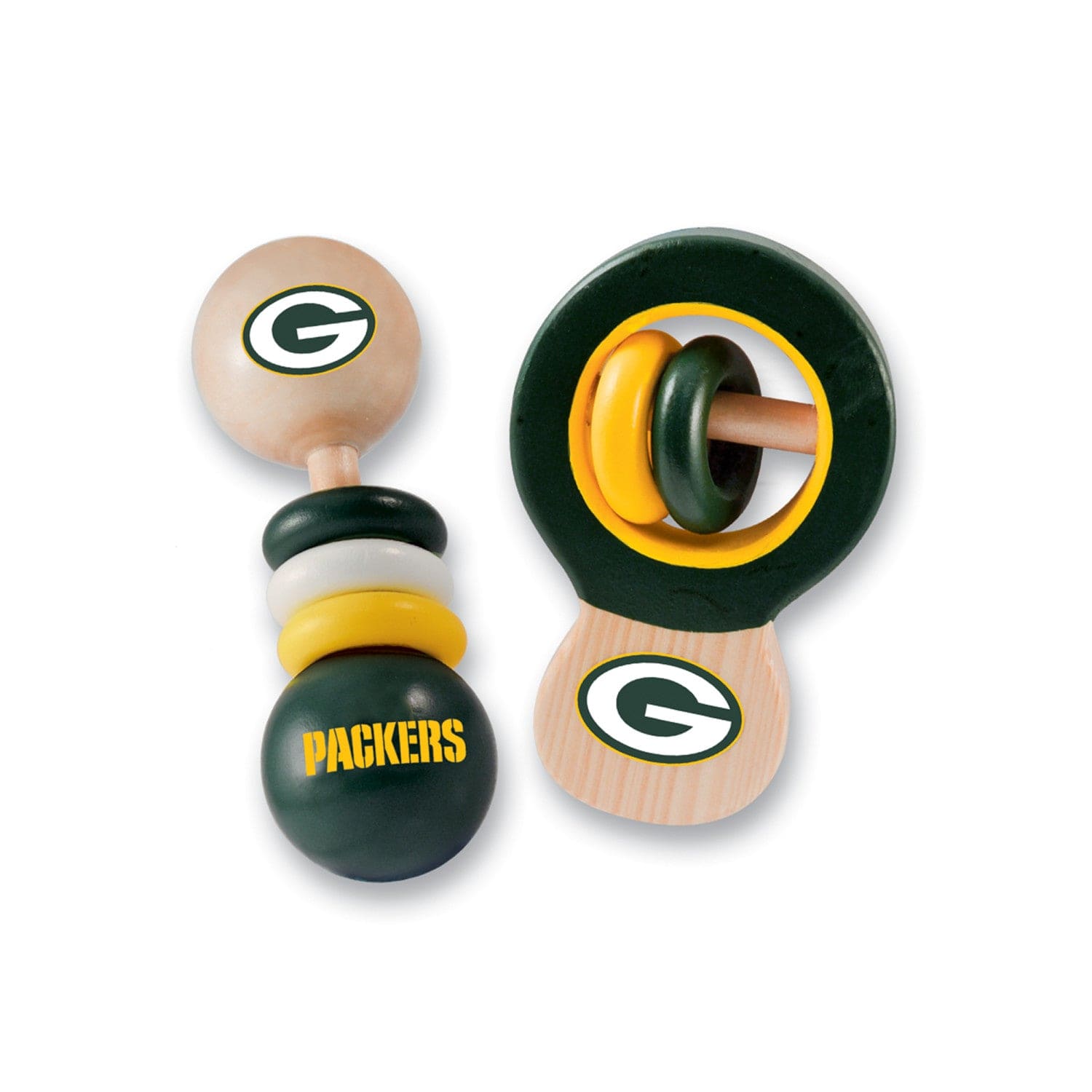 Green Bay Packers Baby Rattles 2-Pack - Sports Gifts, Sports Memorabilia, Sports Collectibles, Fan Shop