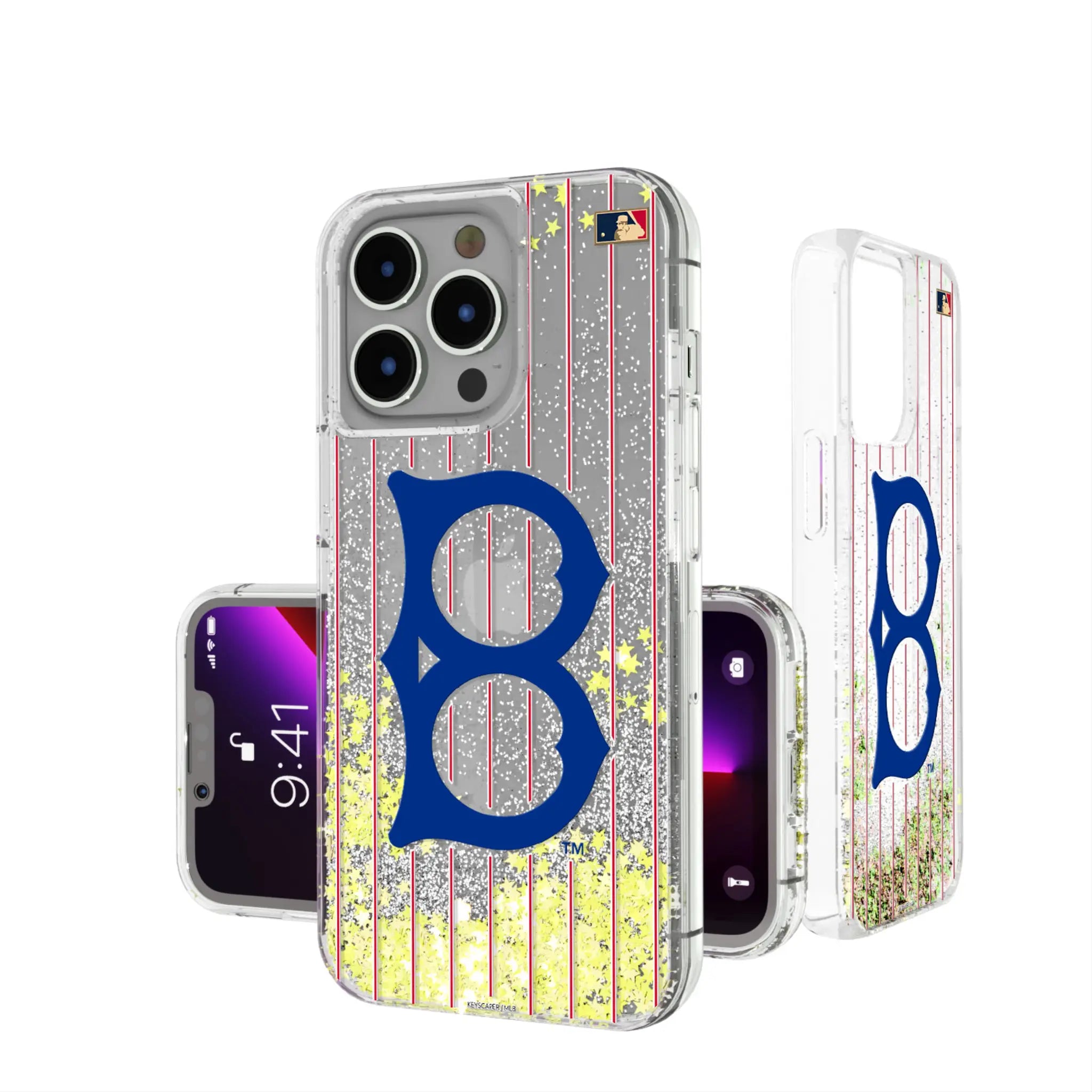 Brooklyn Dodgers 1949-1957 - Cooperstown Collection Pinstripe Glitter Phone Case