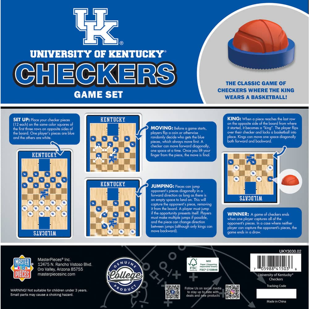 Kentucky Wildcats Checkers Game - Sports Gifts, Sports Memorabilia, Sports Collectibles, Fan Shop