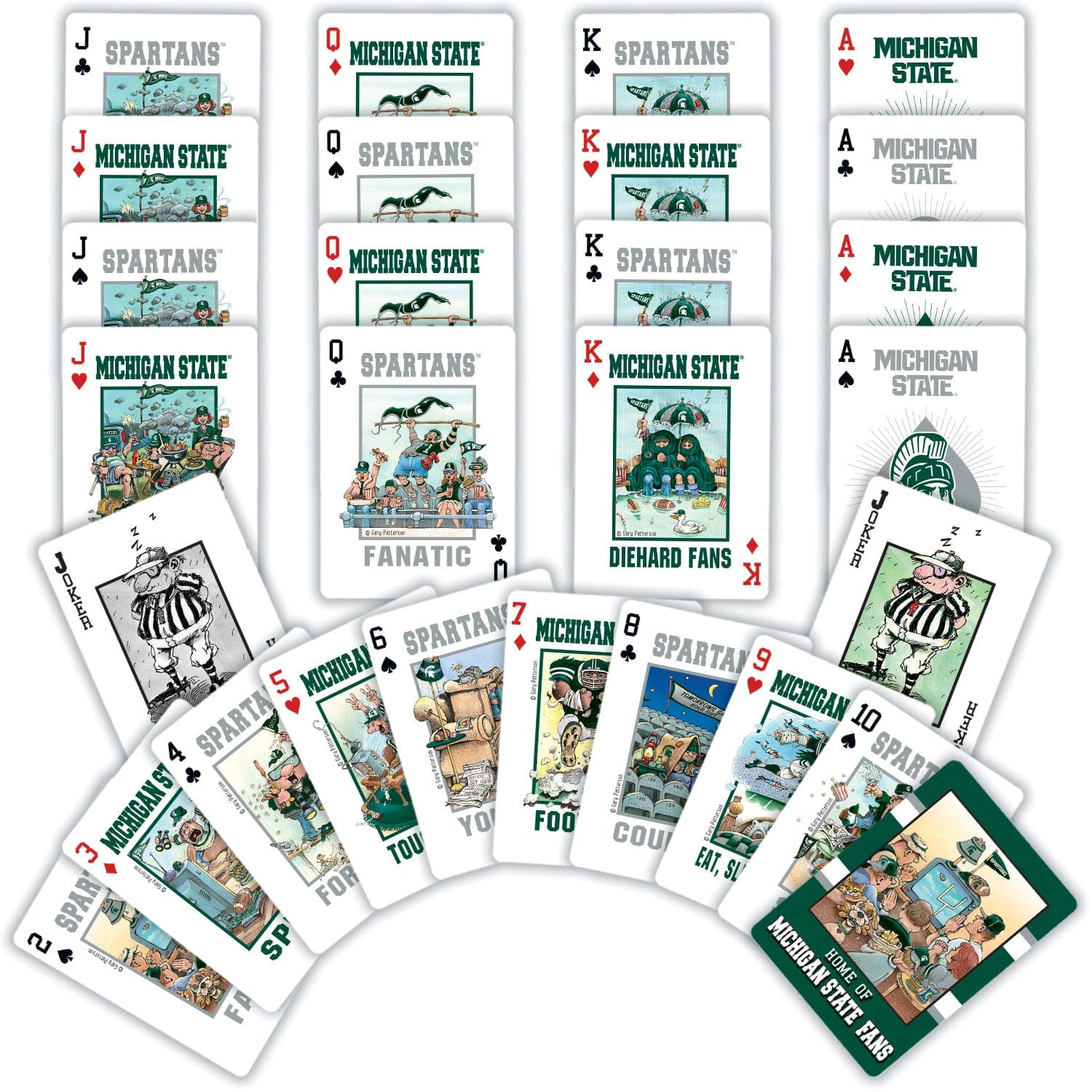 Michigan State Spartans 54-Card Fan Deck Playing Cards - Sports Gifts, Sports Memorabilia, Sports Collectibles, Fan Shop