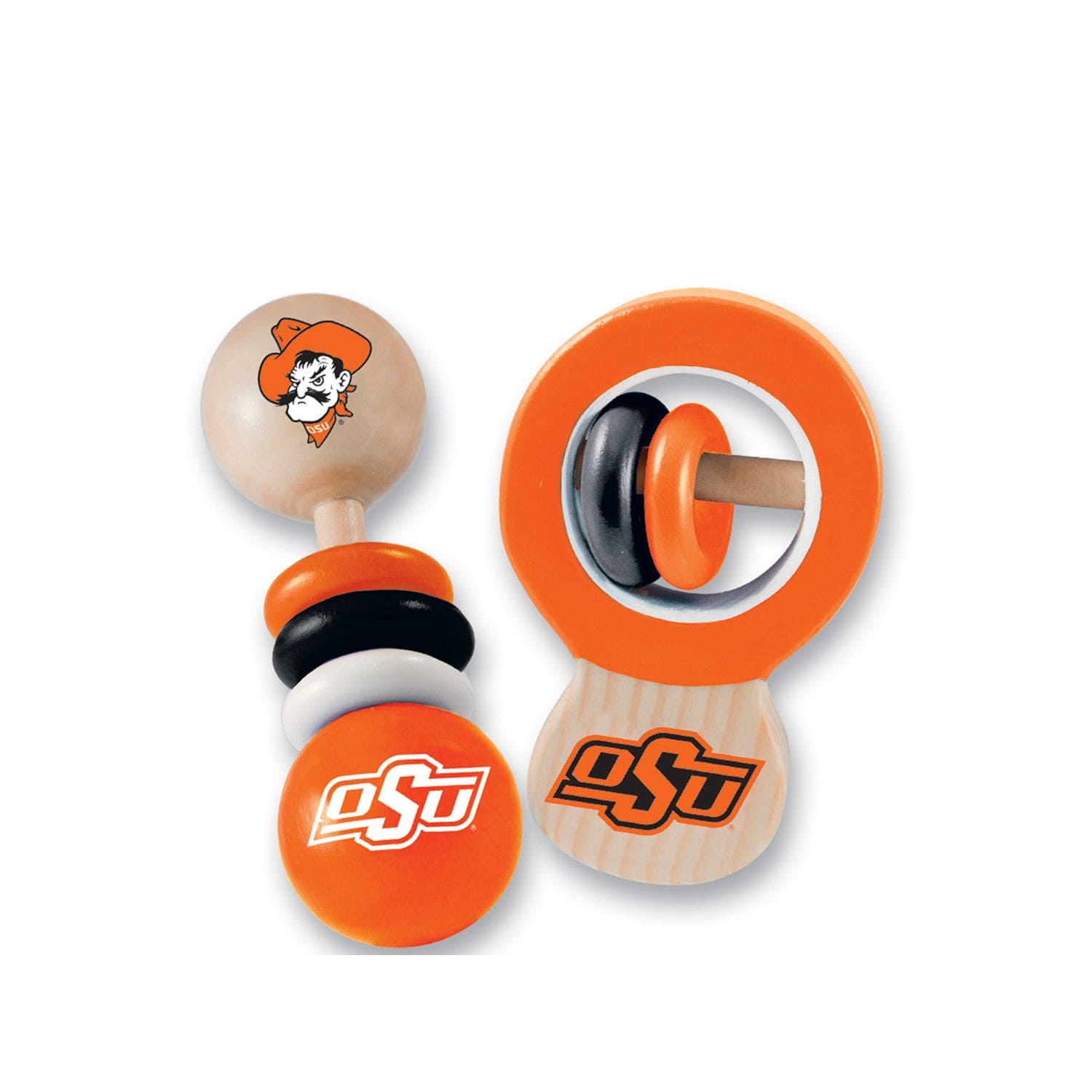 Oklahoma State Cowboys Baby Rattles 2-Pack - Sports Gifts, Sports Memorabilia, Sports Collectibles, Fan Shop