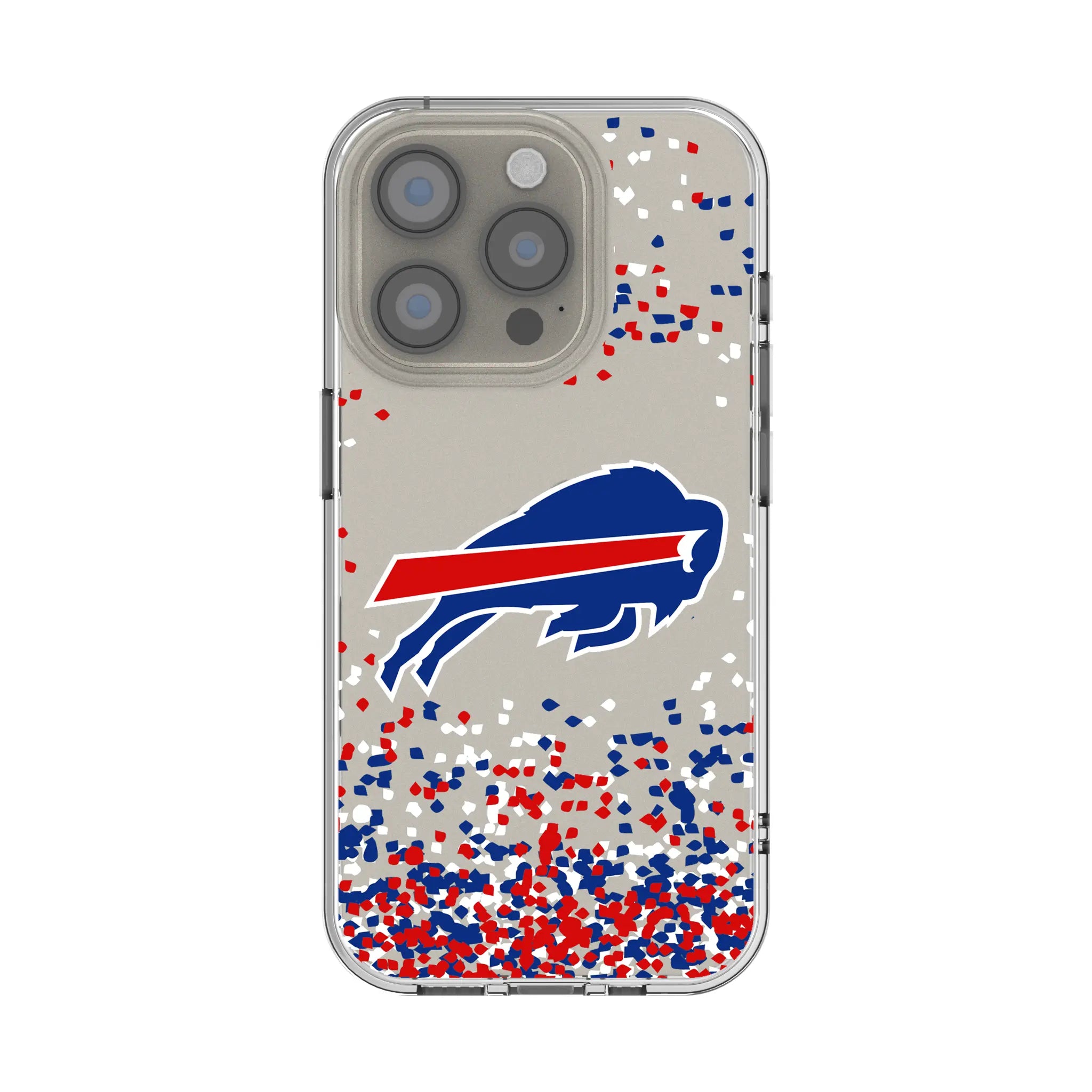 Buffalo Bills Confetti Clear Phone Case for Apple iPhone