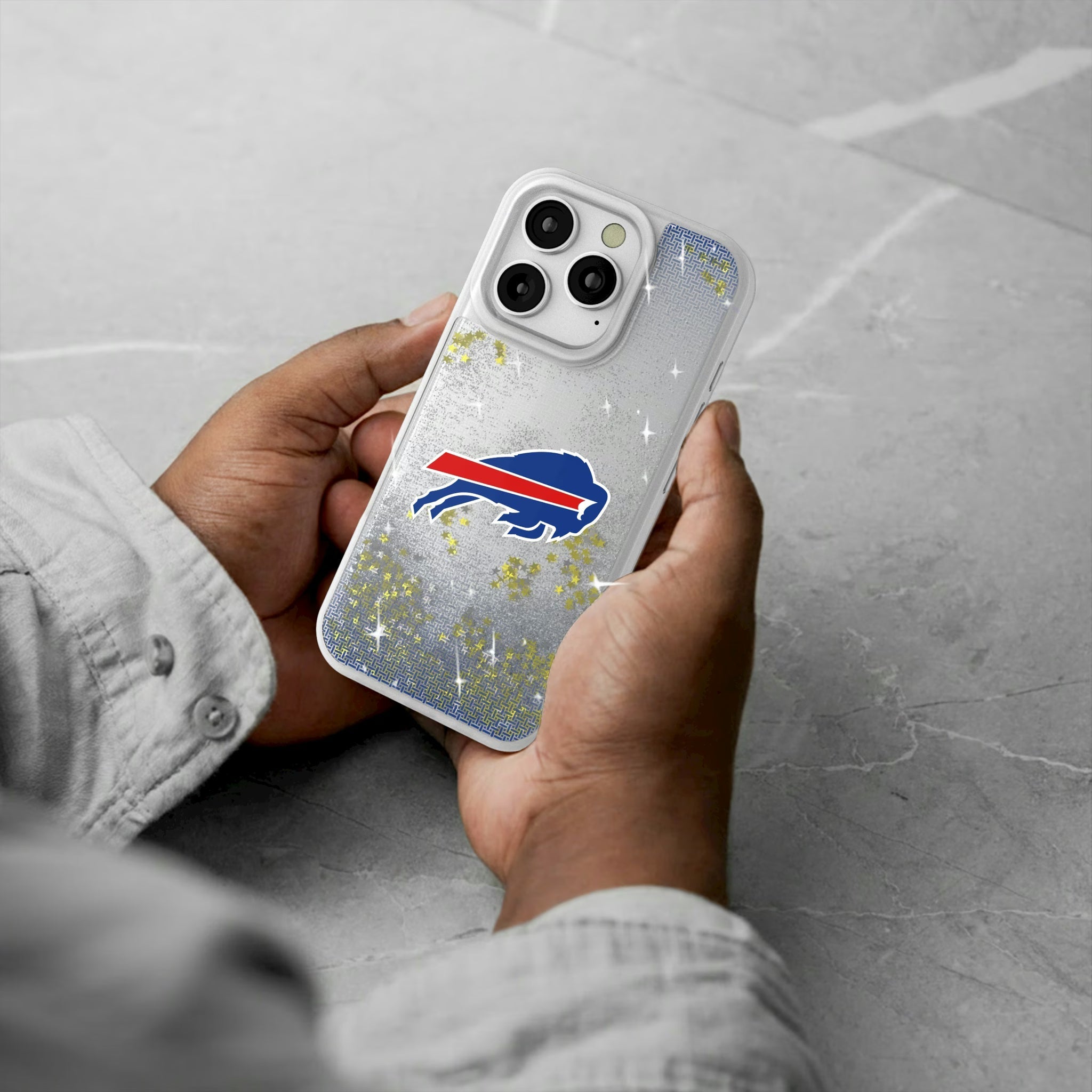 Buffalo Bills Linen Glitter Phone Case
