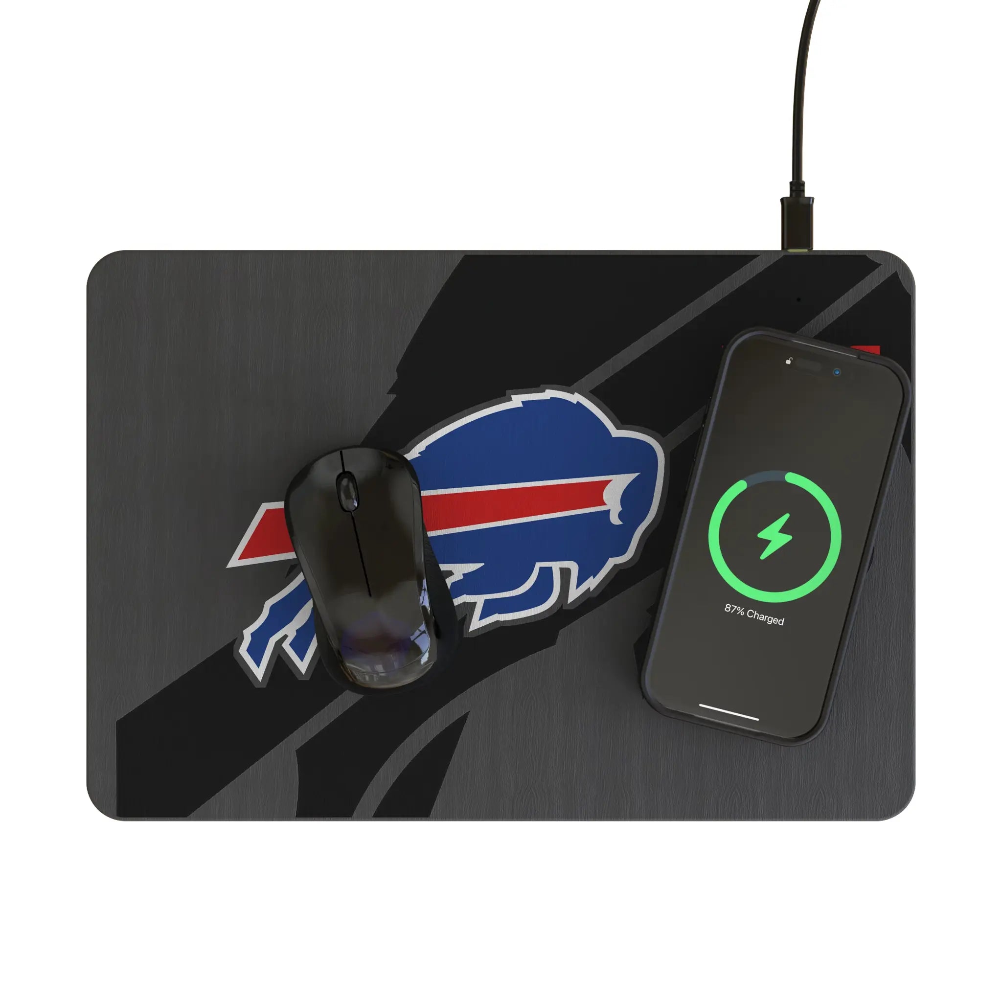 Buffalo Bills Monocolor Tilt 15-Watt Wireless Charger and Mouse Pad