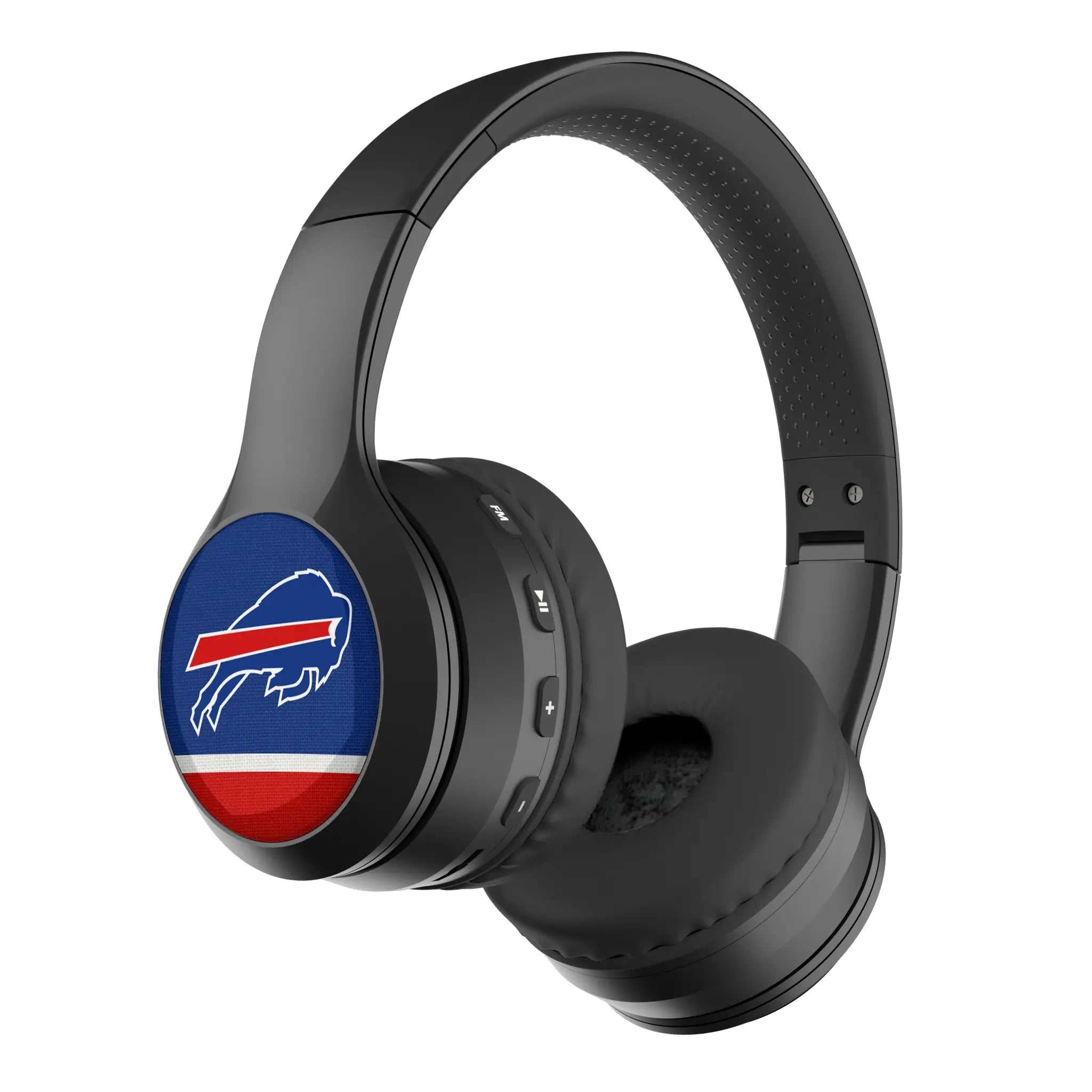 Buffalo Bills Stripe Wireless Over-Ear BT Headphones With Case