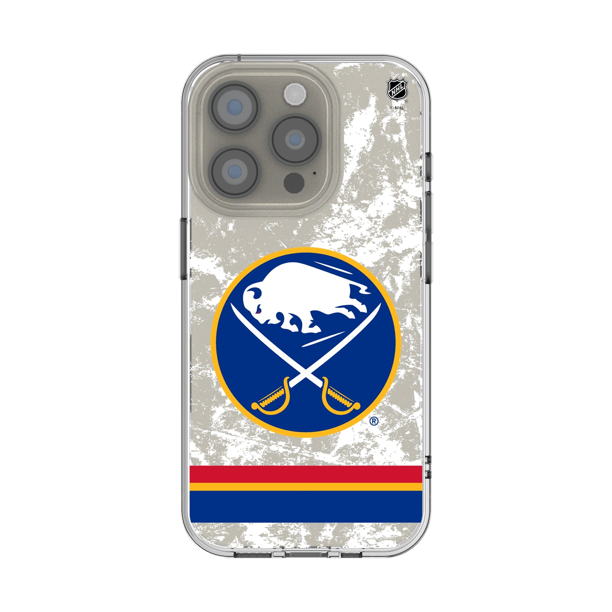 Buffalo Sabres Ice Stripe Clear Phone Case for Apple iPhone - Sports Gifts, Sports Memorabilia, Sports Collectibles, Fan Shop