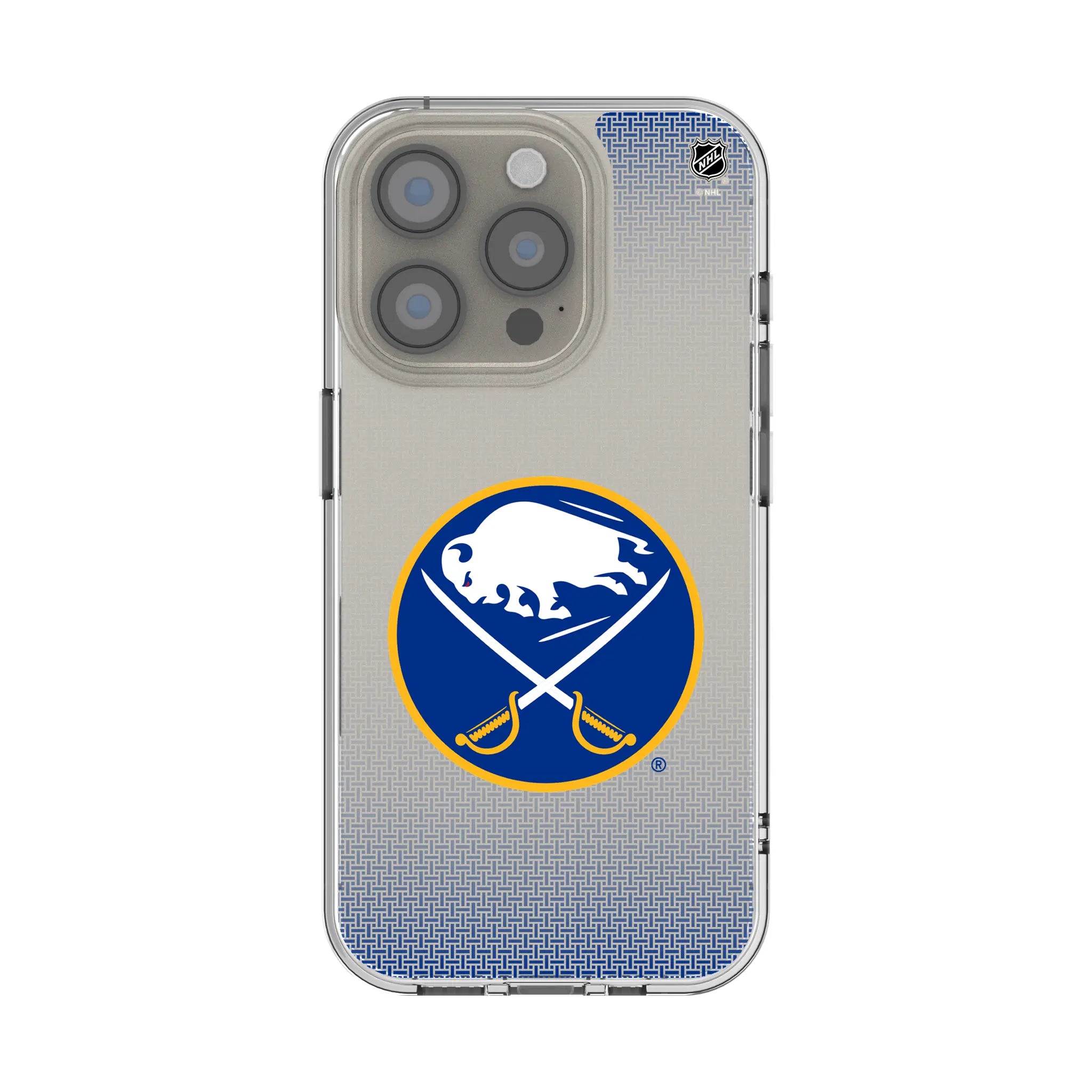 Buffalo Sabres Linen Clear Phone Case for Apple iPhone