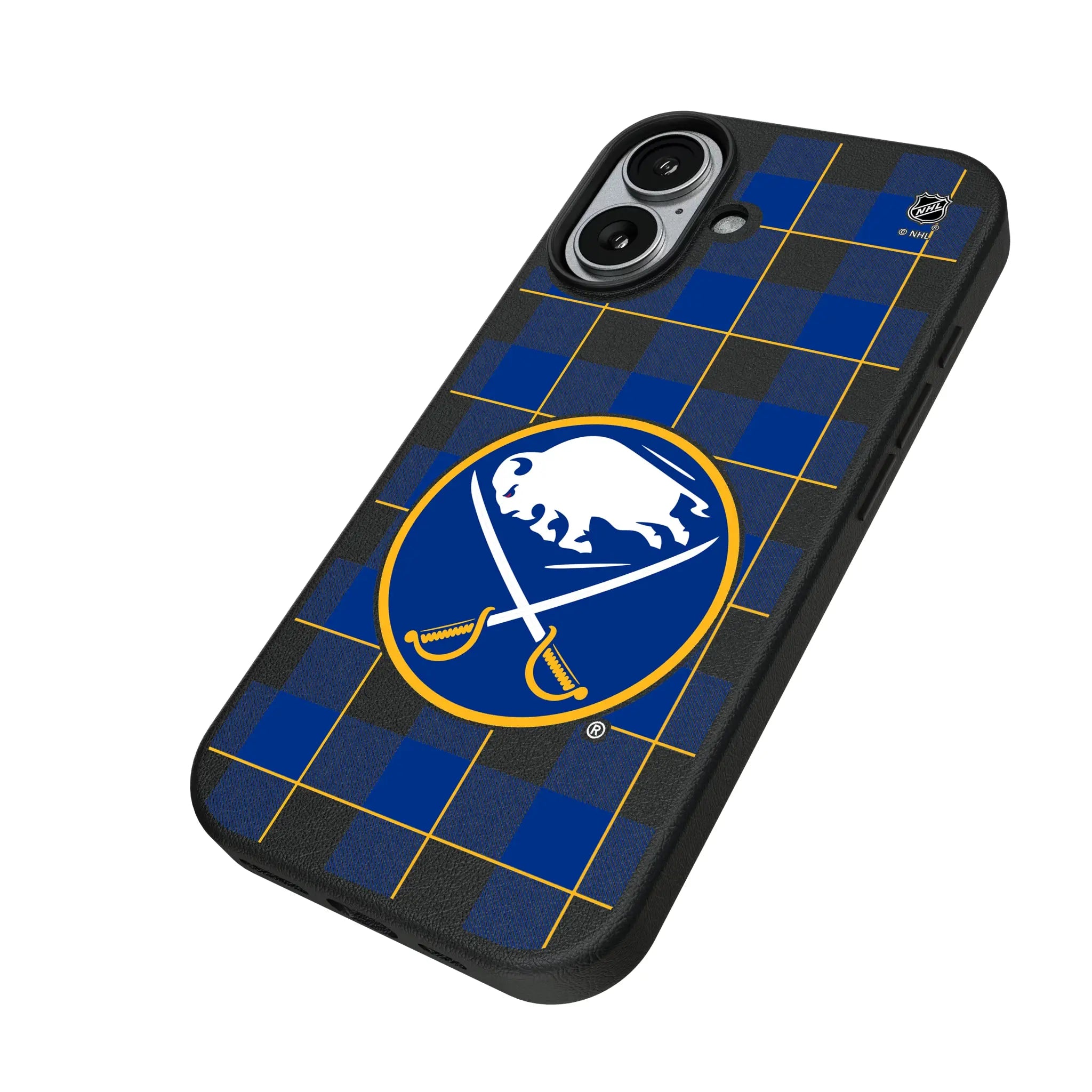 Buffalo Sabres Plaid MagSafe Compatible Phone Case for Apple iPhone