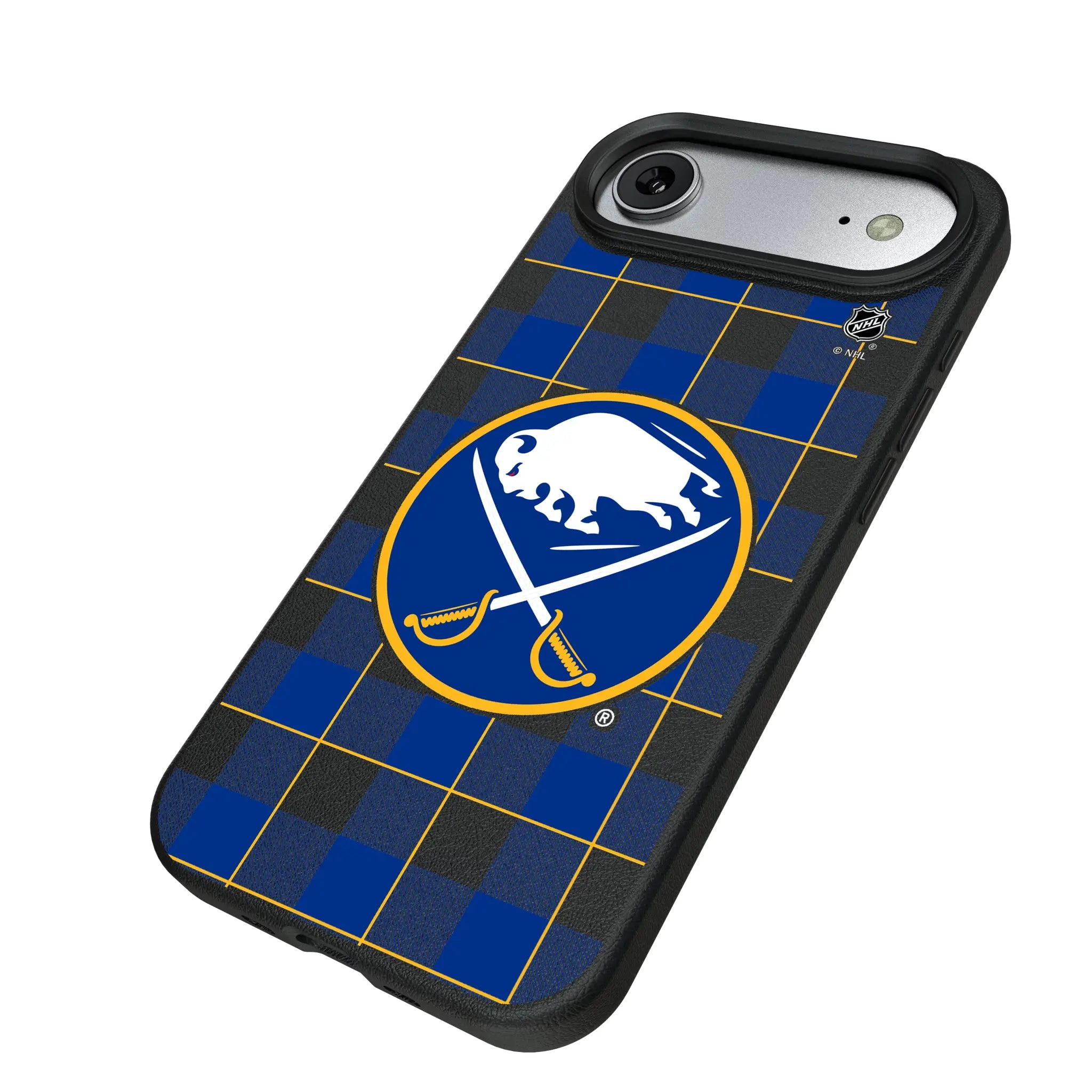 Buffalo Sabres Plaid MagSafe Compatible Phone Case for Apple iPhone