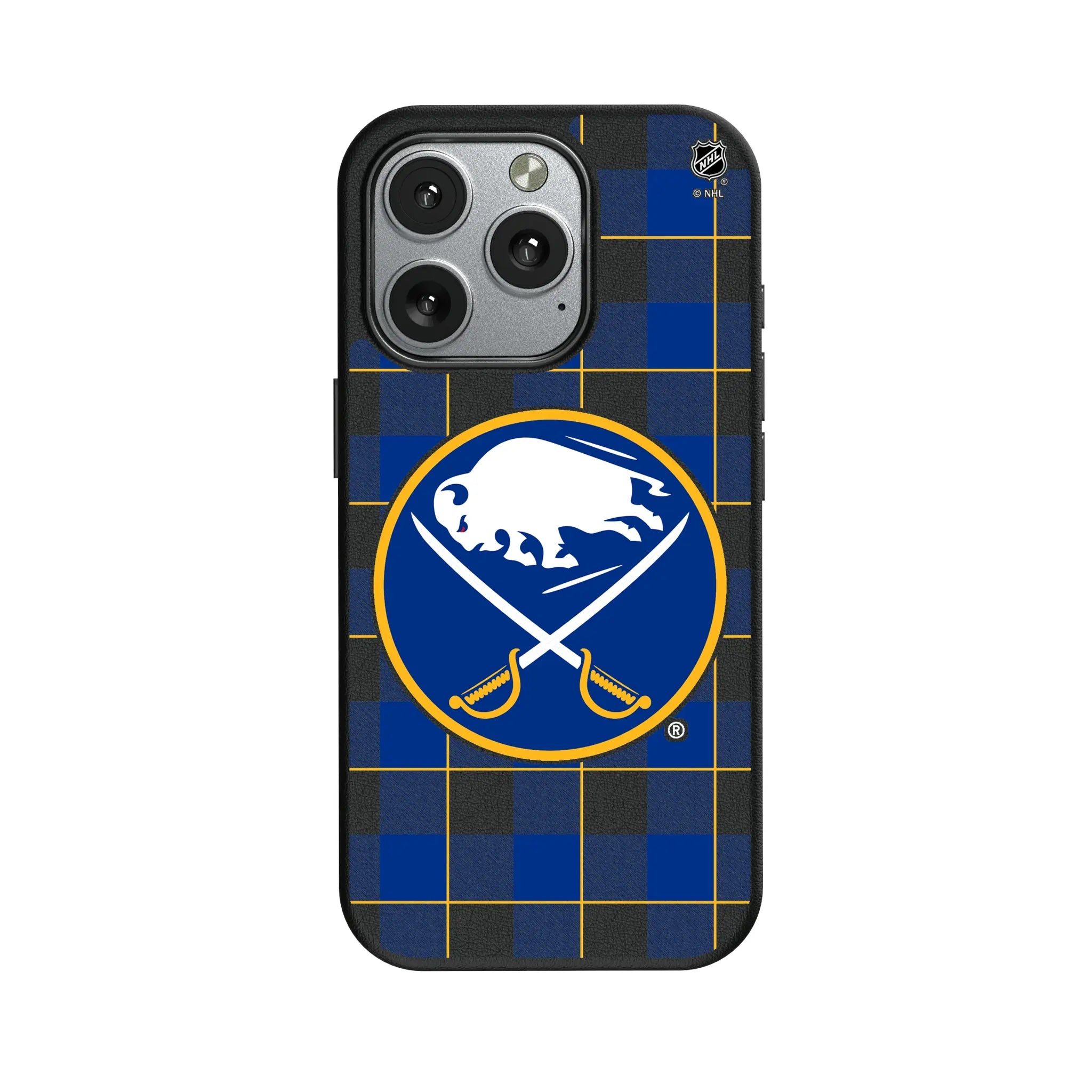 Buffalo Sabres Plaid MagSafe Compatible Phone Case for Apple iPhone