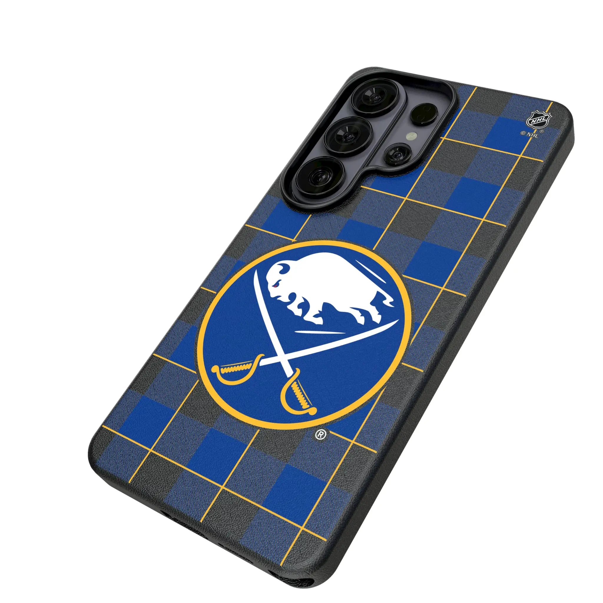 Buffalo Sabres Plaid MagSafe Compatible Phone Case for Samsung Galaxy