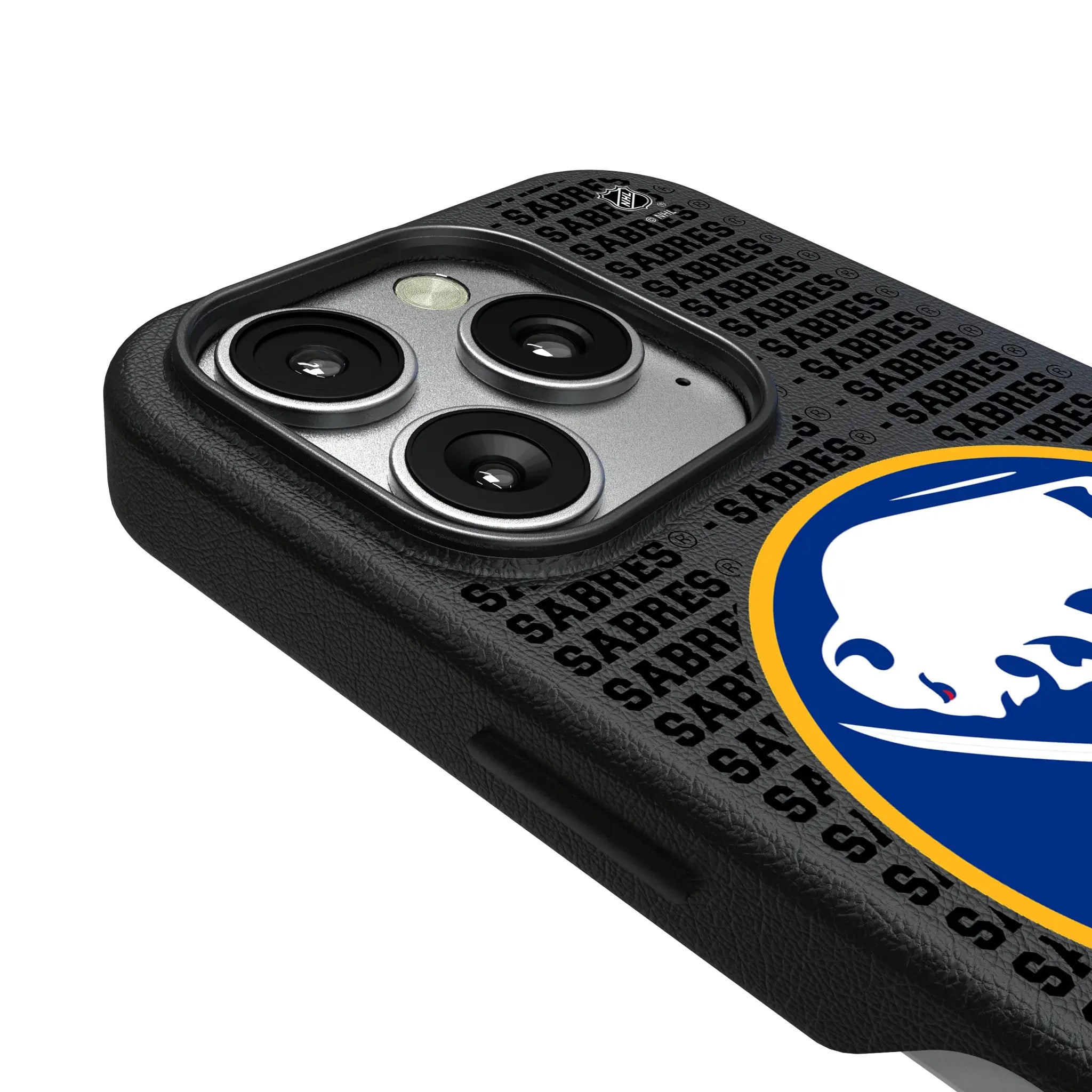 Buffalo Sabres Text Backdrop MagSafe Compatible Phone Case for Apple iPhone