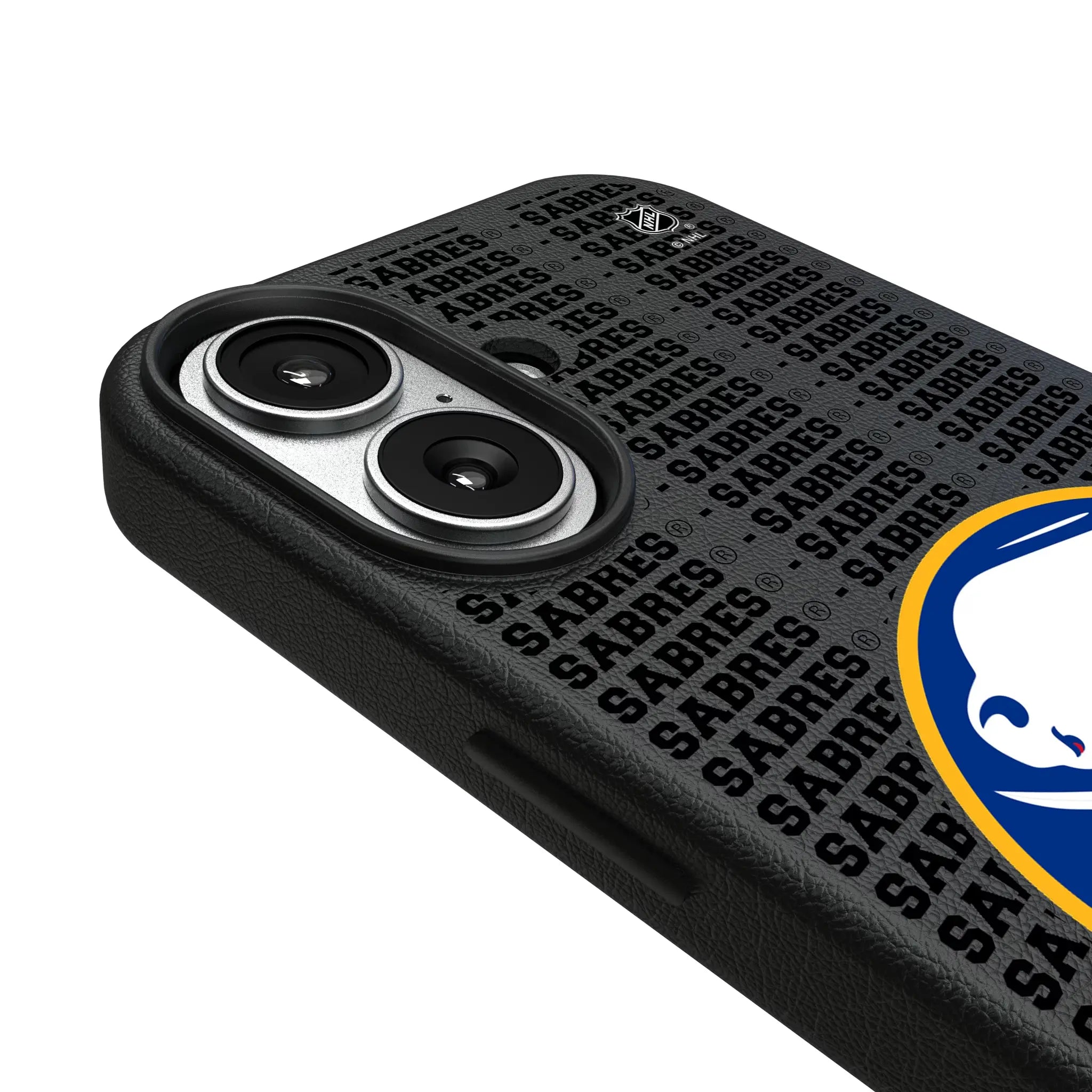 Buffalo Sabres Text Backdrop MagSafe Compatible Phone Case for Apple iPhone
