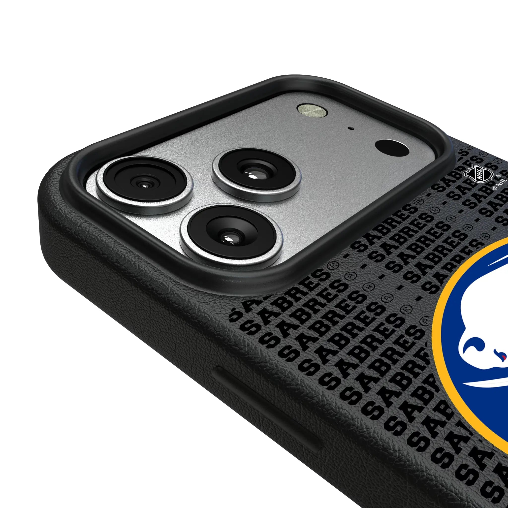 Buffalo Sabres Text Backdrop MagSafe Compatible Phone Case for Apple iPhone