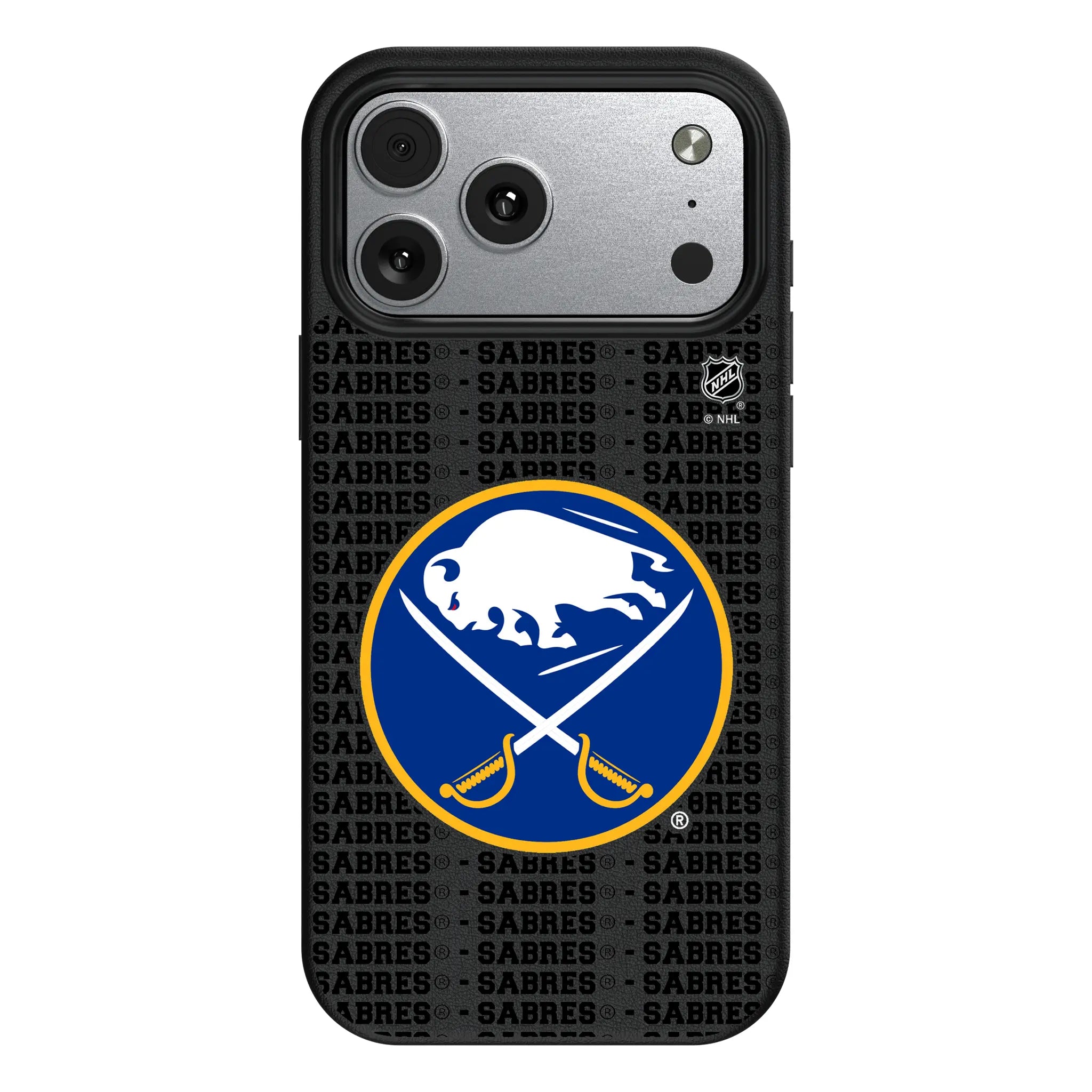 Buffalo Sabres Text Backdrop MagSafe Compatible Phone Case for Apple iPhone
