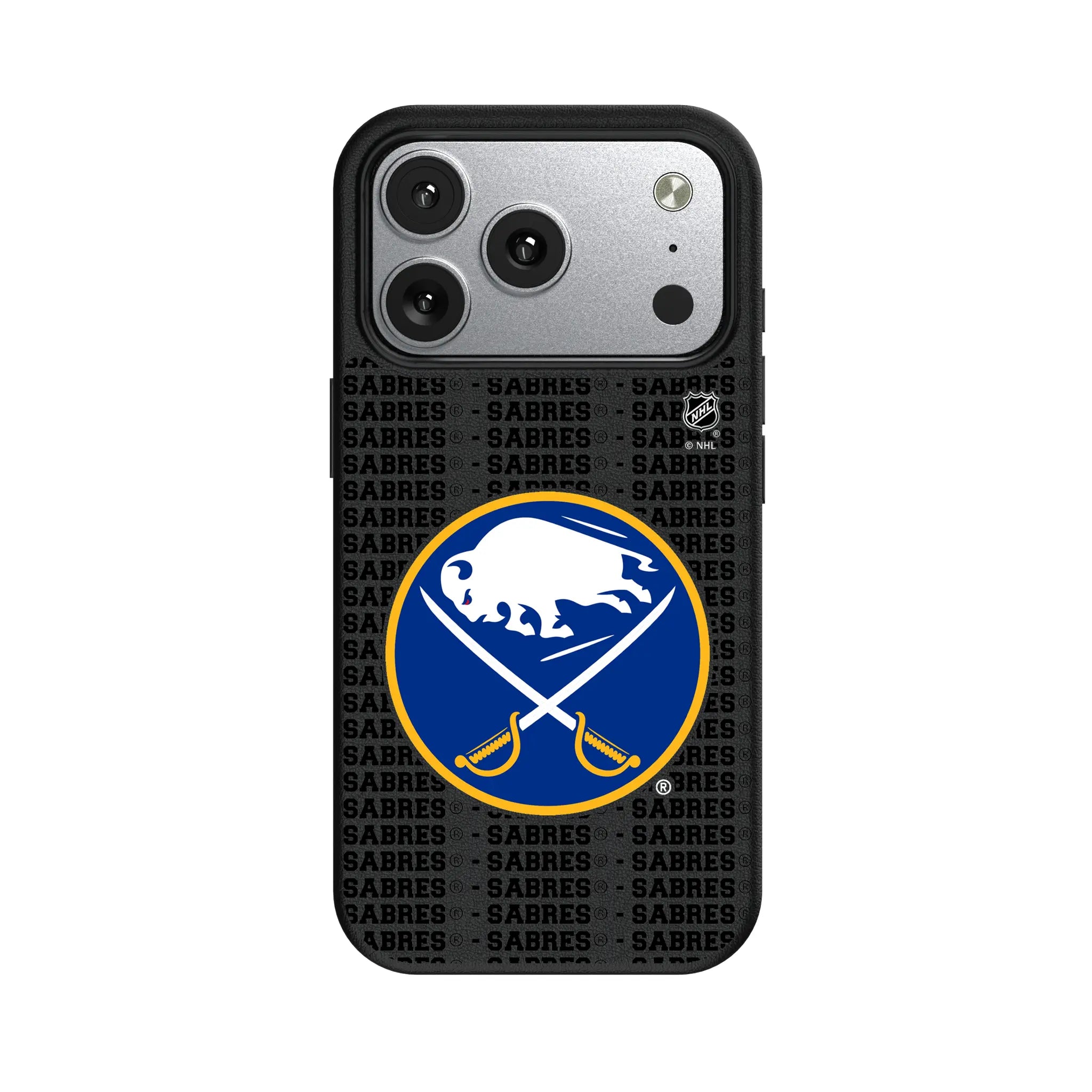 Buffalo Sabres Text Backdrop MagSafe Compatible Phone Case for Apple iPhone
