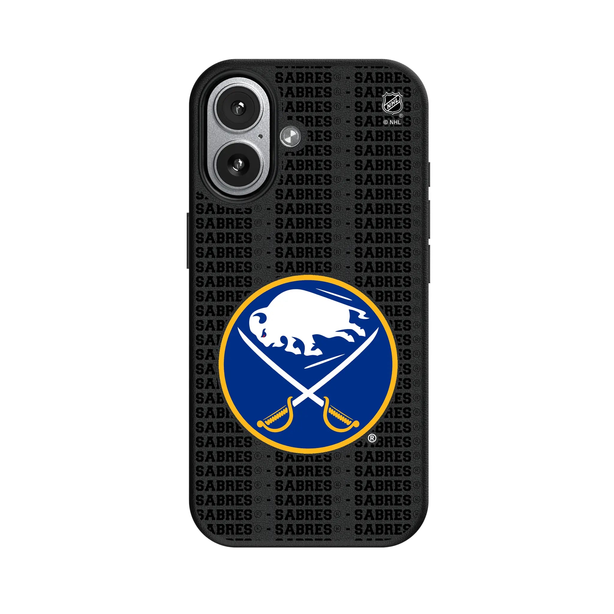 Buffalo Sabres Text Backdrop MagSafe Compatible Phone Case for Apple iPhone