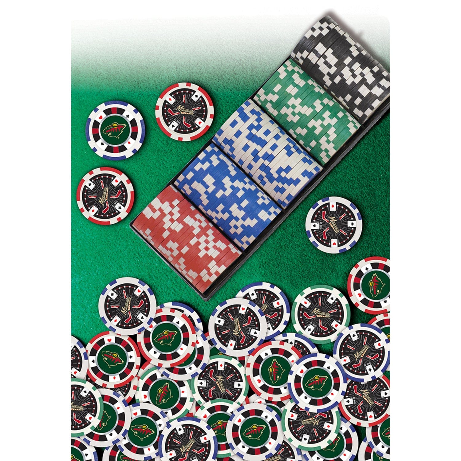 Minnesota Wild 100-Piece Poker Chip Set - Sports Gifts, Sports Memorabilia, Sports Collectibles, Fan Shop