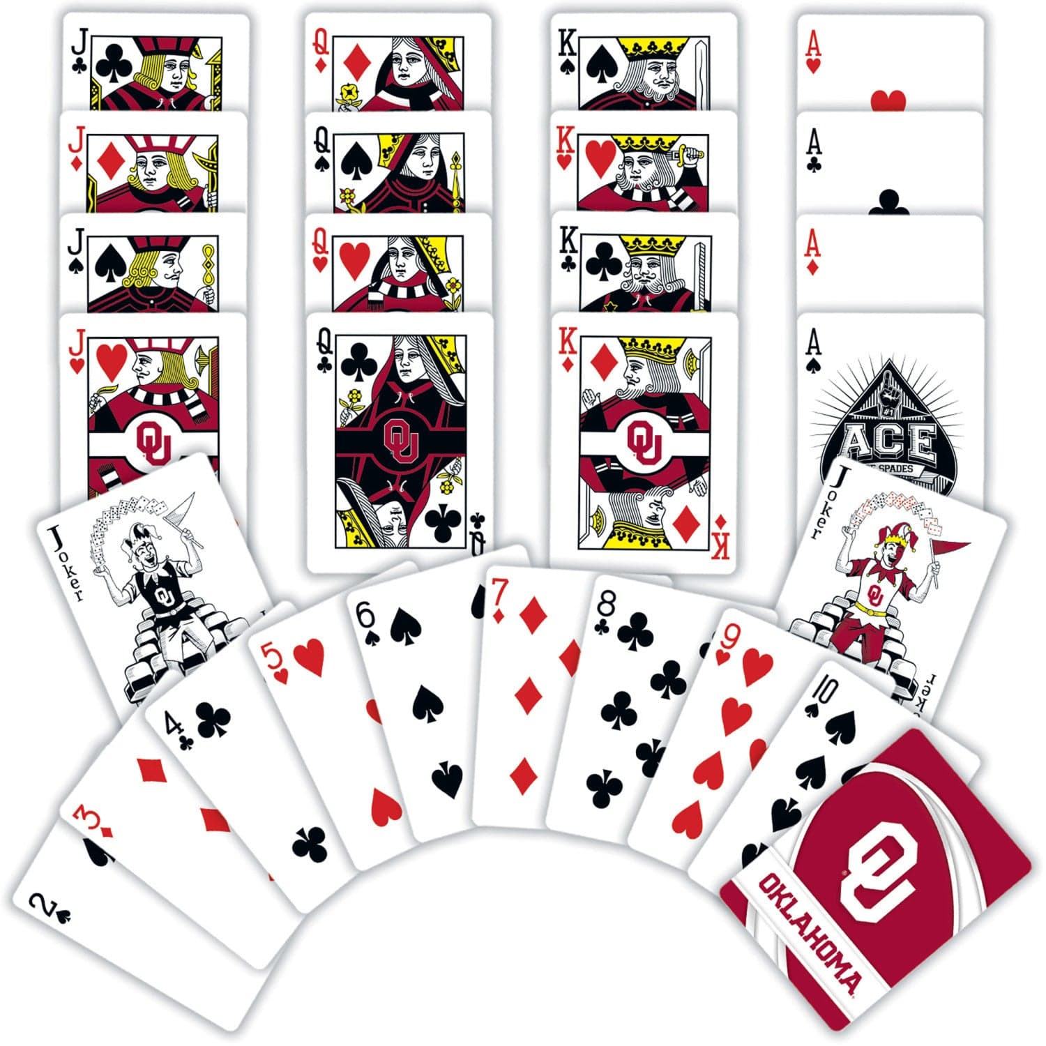 Oklahoma Sooners 54-Card Deck Playing Cards - Sports Gifts, Sports Memorabilia, Sports Collectibles, Fan Shop