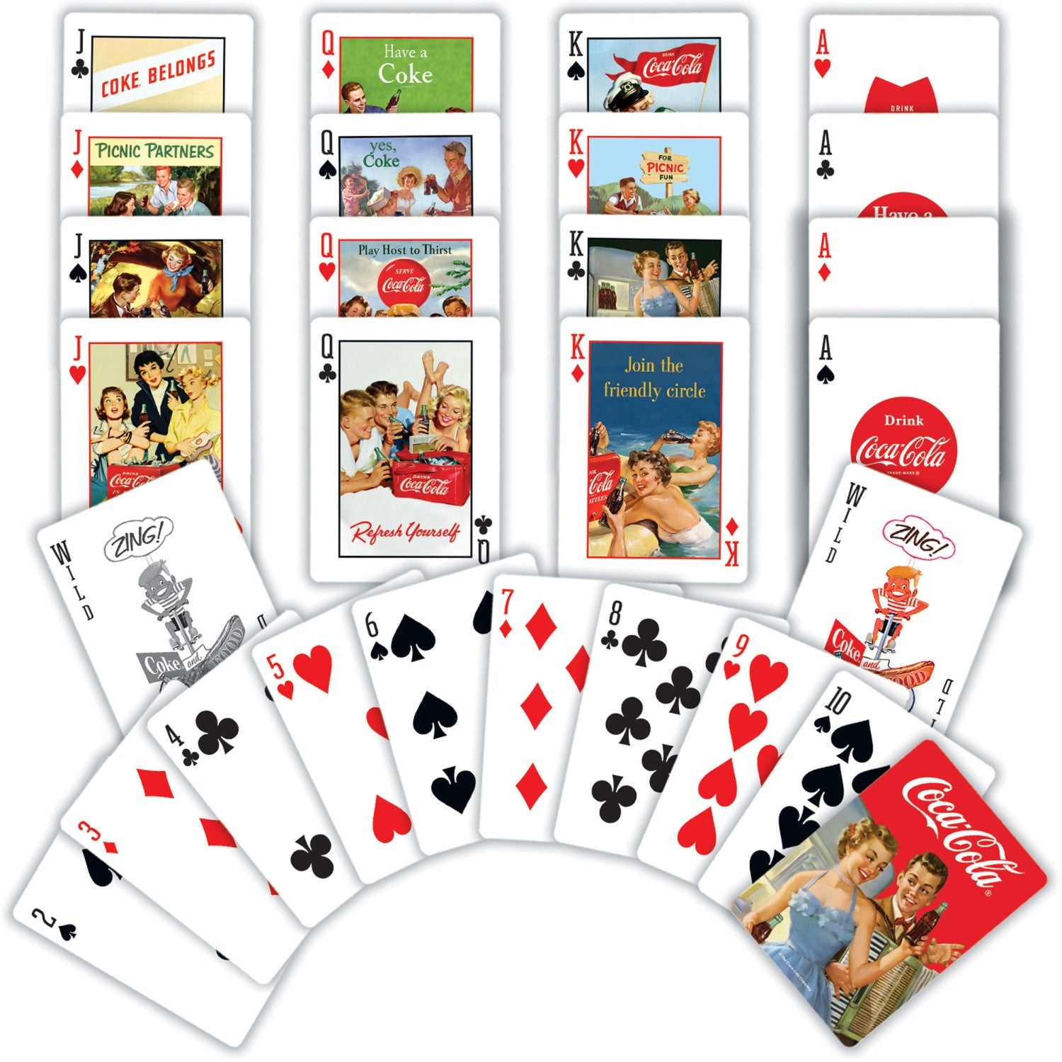 Coca-Cola Vintage Design Playing Cards - 54 Card Deck - 757 Sports Collectibles