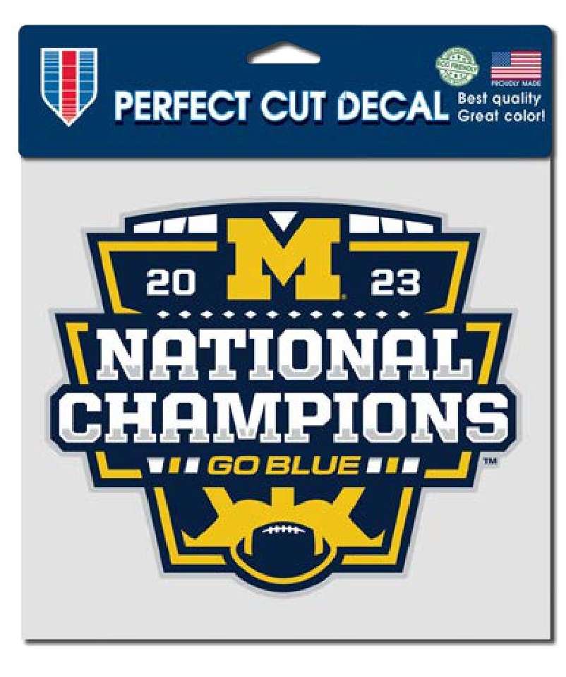 Michigan Wolverines 2024 CFP NCAA National Champs Perfect Cut 8"8" Decal - 757 Sports Collectibles