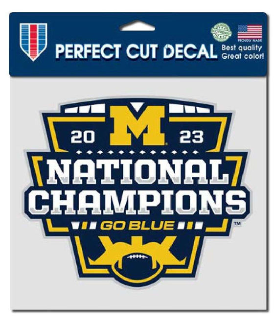 Michigan Wolverines 2024 CFP NCAA National Champs Perfect Cut 8"8" Decal - 757 Sports Collectibles
